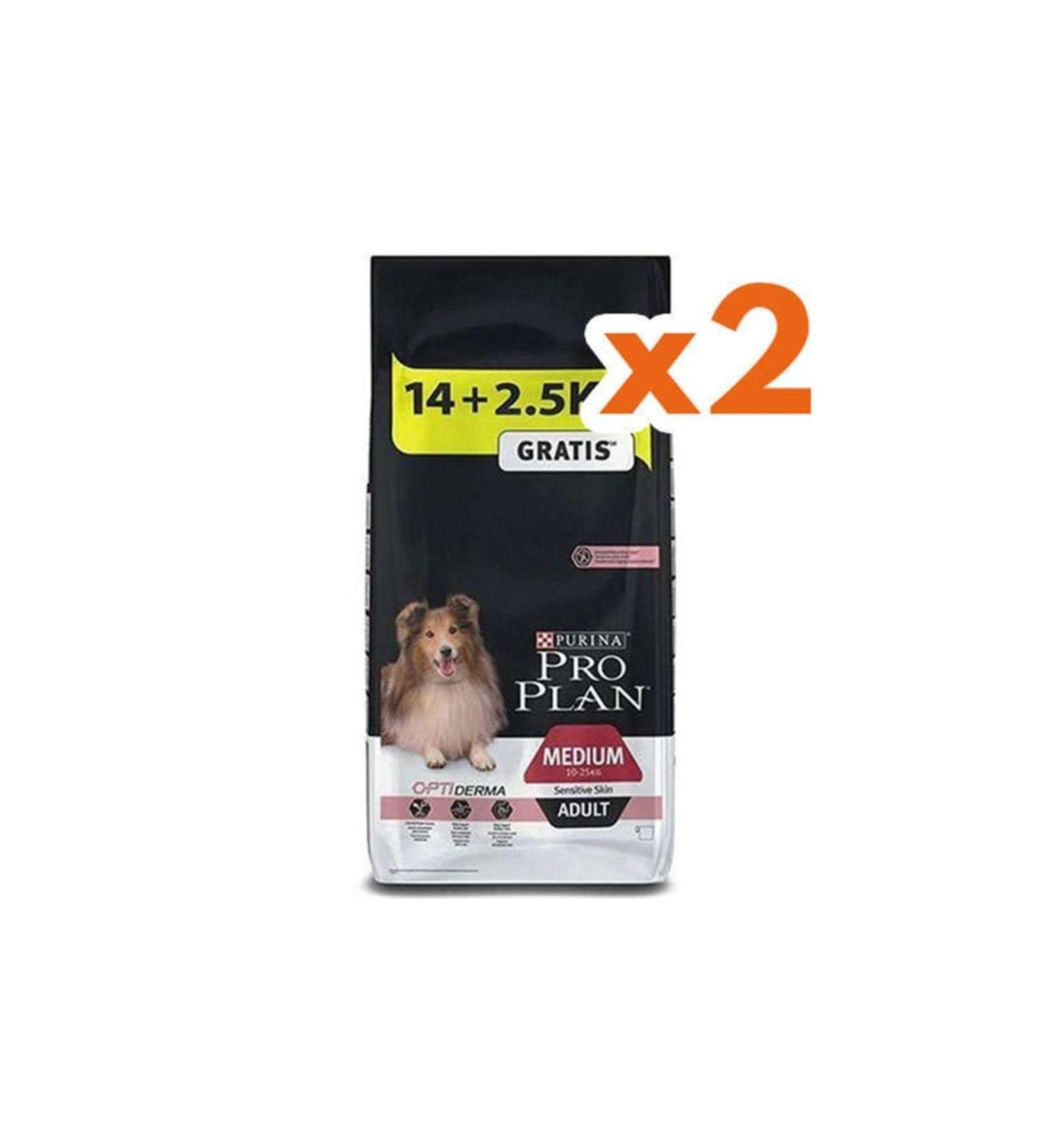 Pro Plan Pro Plan Medium Salmon Sensitive Adult Dog Food 14+2.5 Kg X 2 Pieces