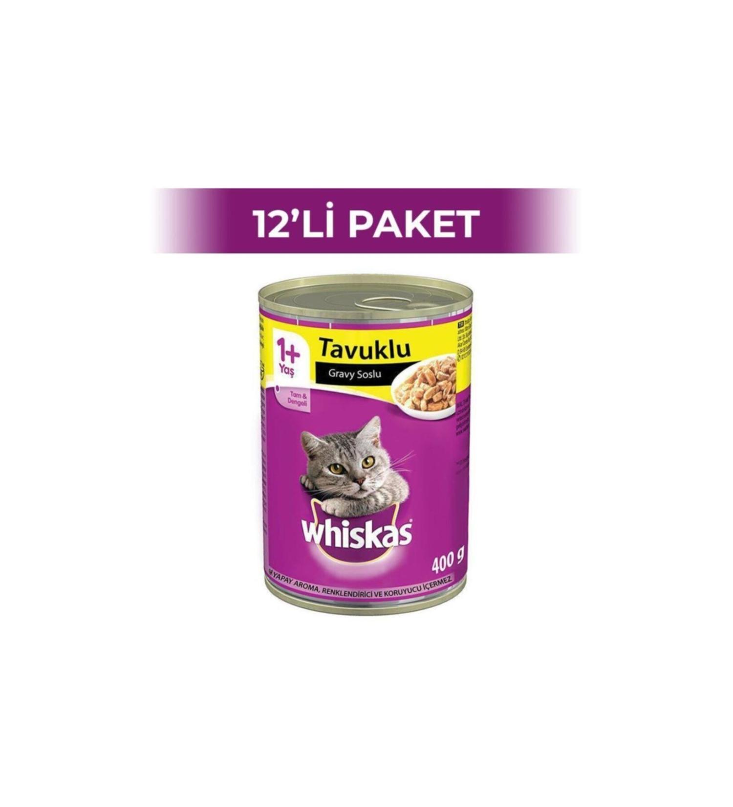 Whiskas Chicken Sauce Adult Cat Canned Food 400 Gr 12 Pieces