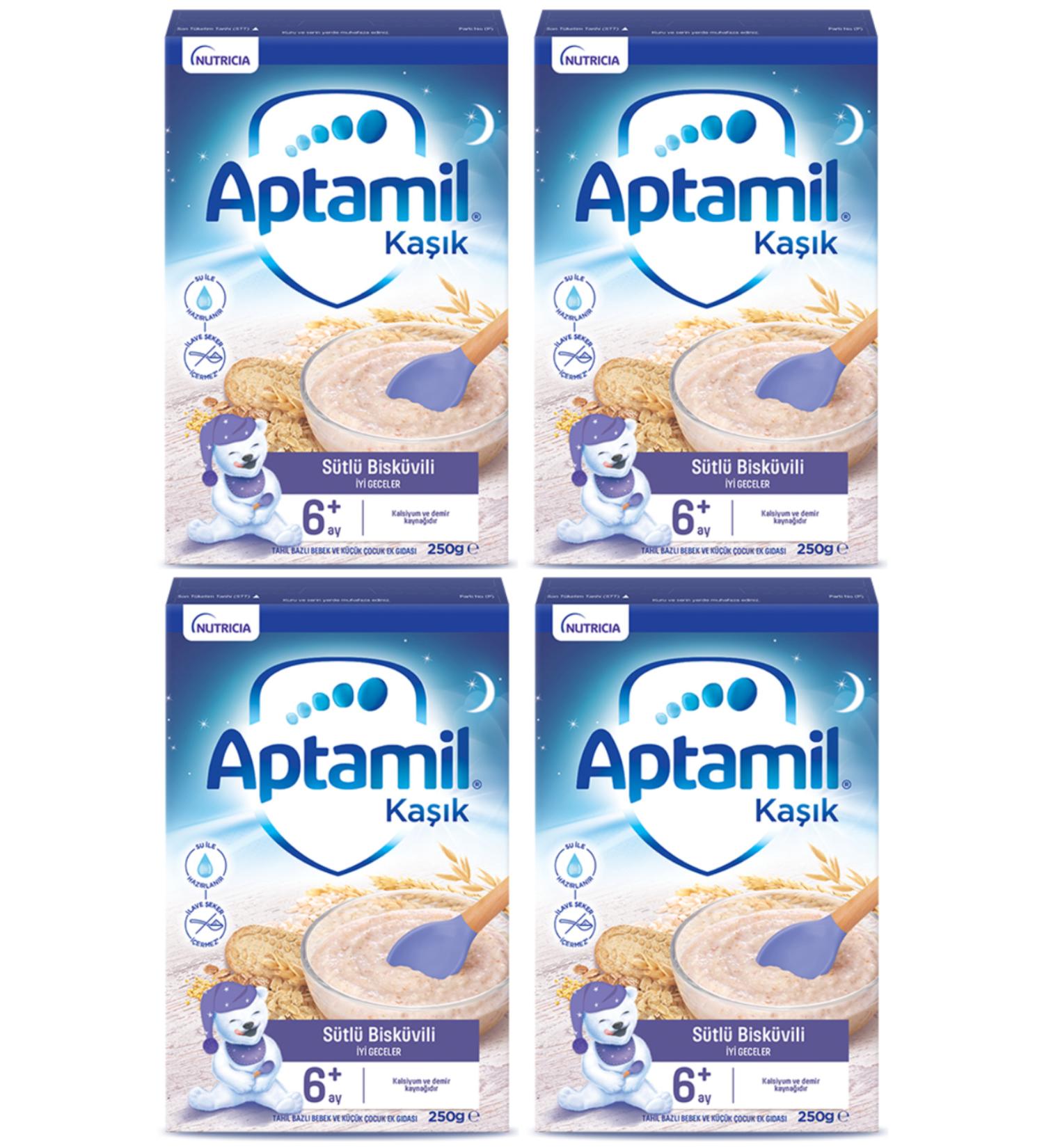 Aptamil Milk Biscuit Spoon Food 250 gr 6+ Months 4-Pack Advantage Package 1000 gr