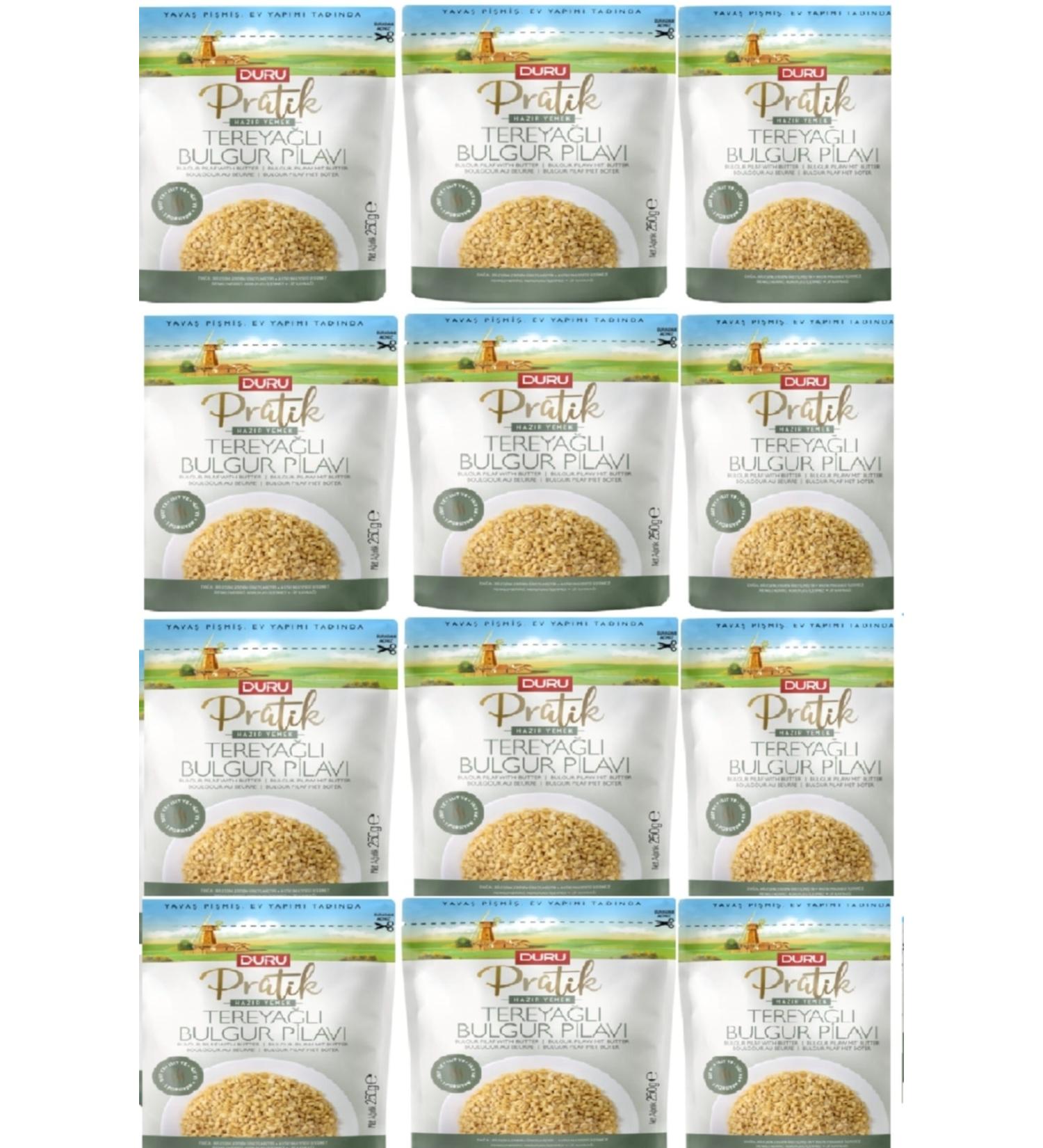 Duru Practical Buttered Bulgur Pilaf 250 Gr X 12 Pieces 3 Minute Ready Meal