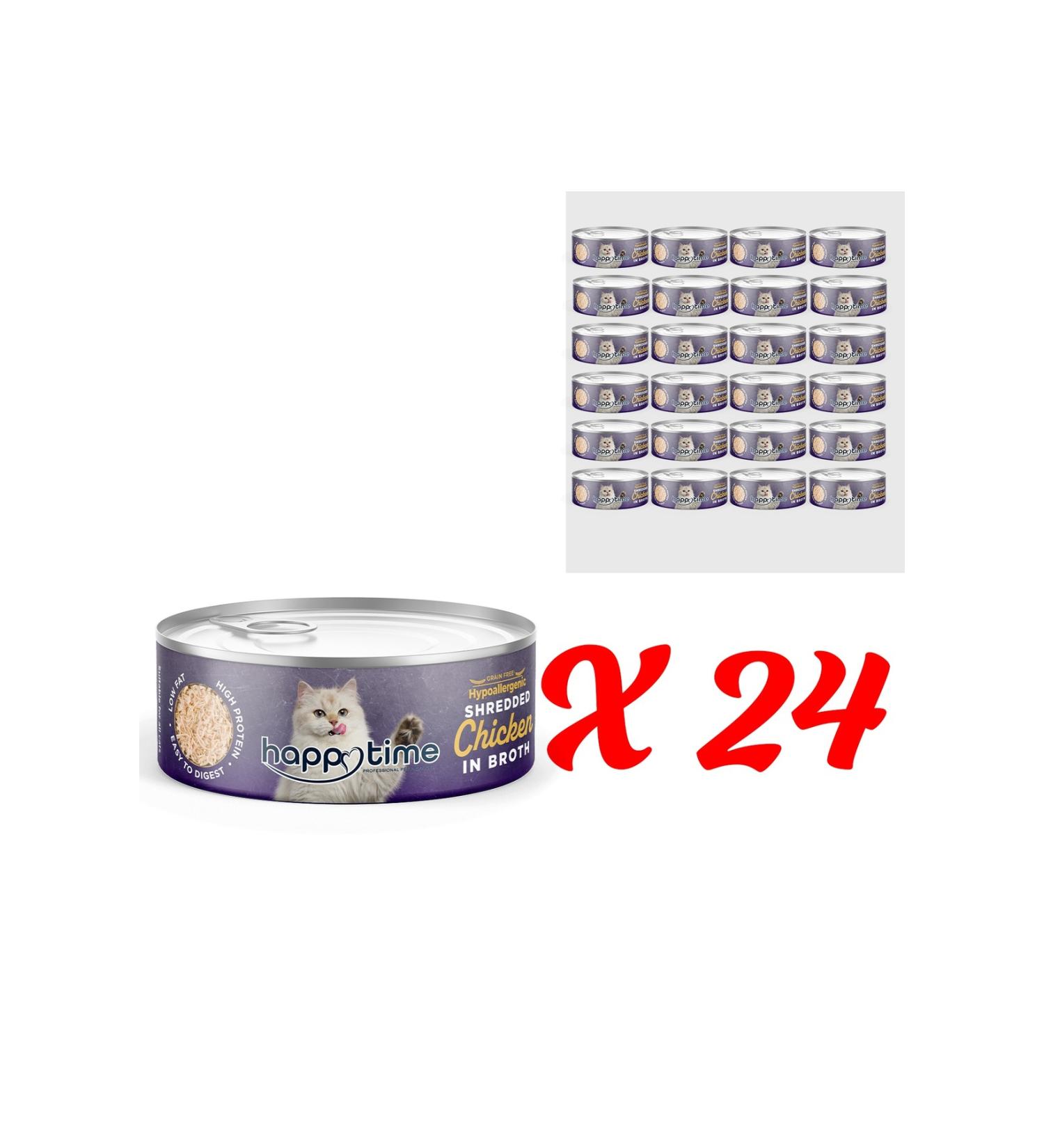 HAPPY TIME Canned Chicken for Adult Cats 24x70 Gr