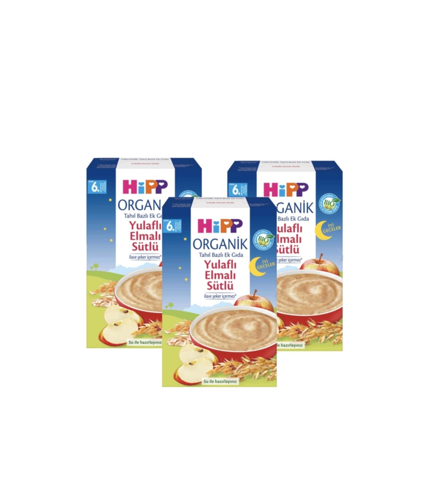 Hipp Organic Good Night Milk Oatmeal Apple Cereal Based Supplementary Food 250g X 3 Packs