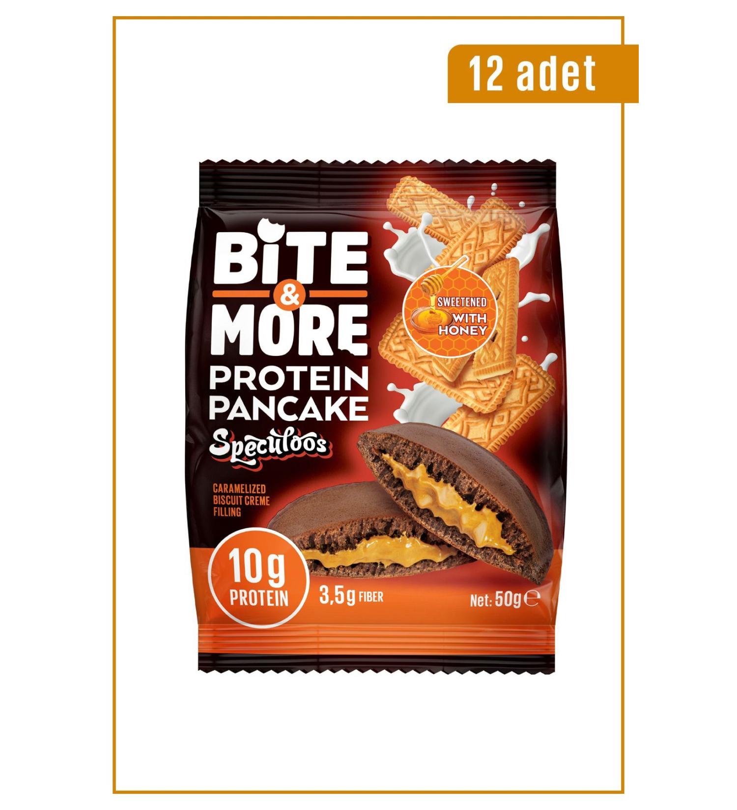 bite & more Protein Cocoa Pancake / Protein Cocoa Pancake 50 Grams X 12 Pieces - Speculoos