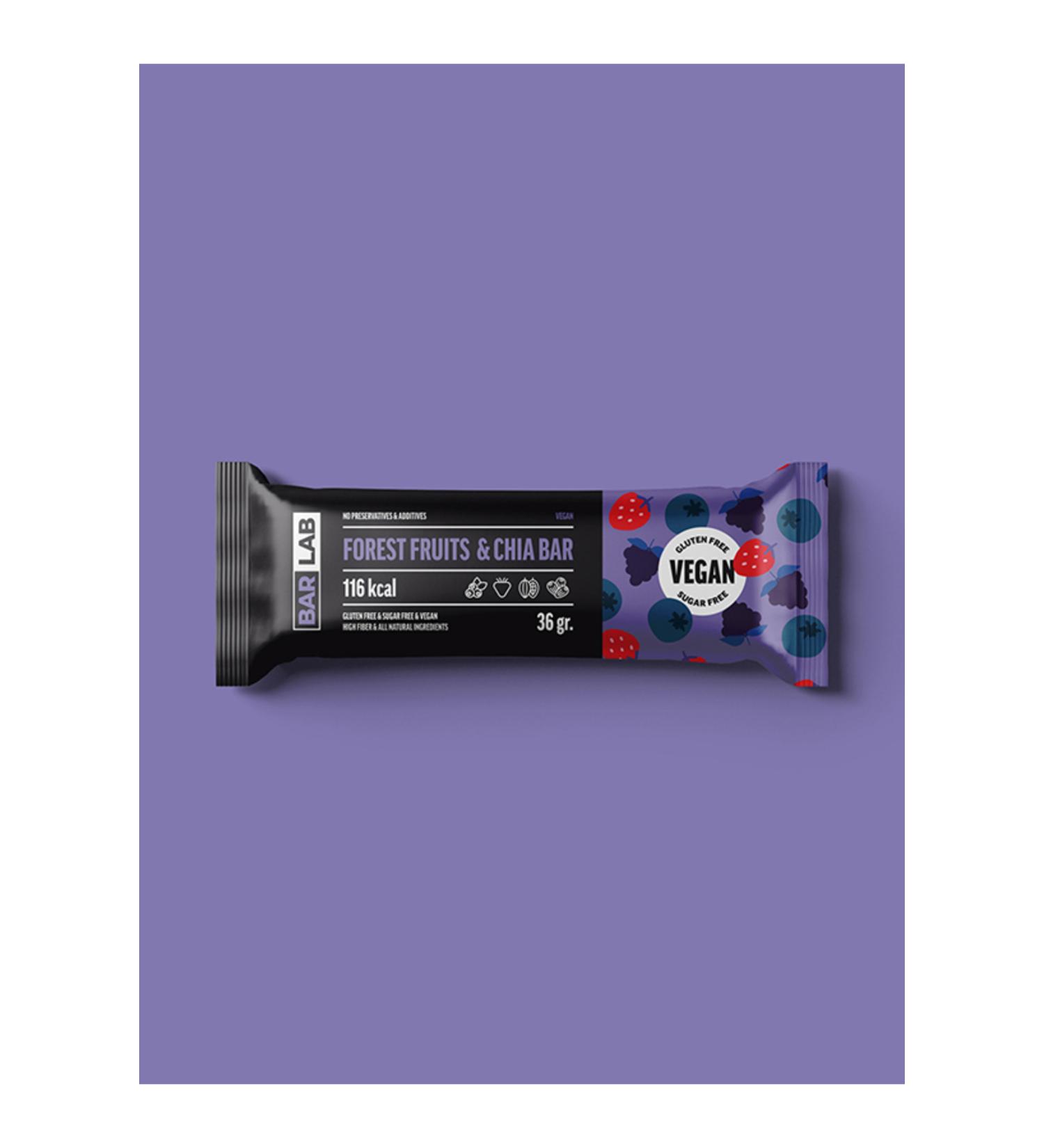 HurmaLab BARLAB Forest Fruit Filled Chia Bar 36gr X 12 Pieces - Buy Online on GoSupps.com