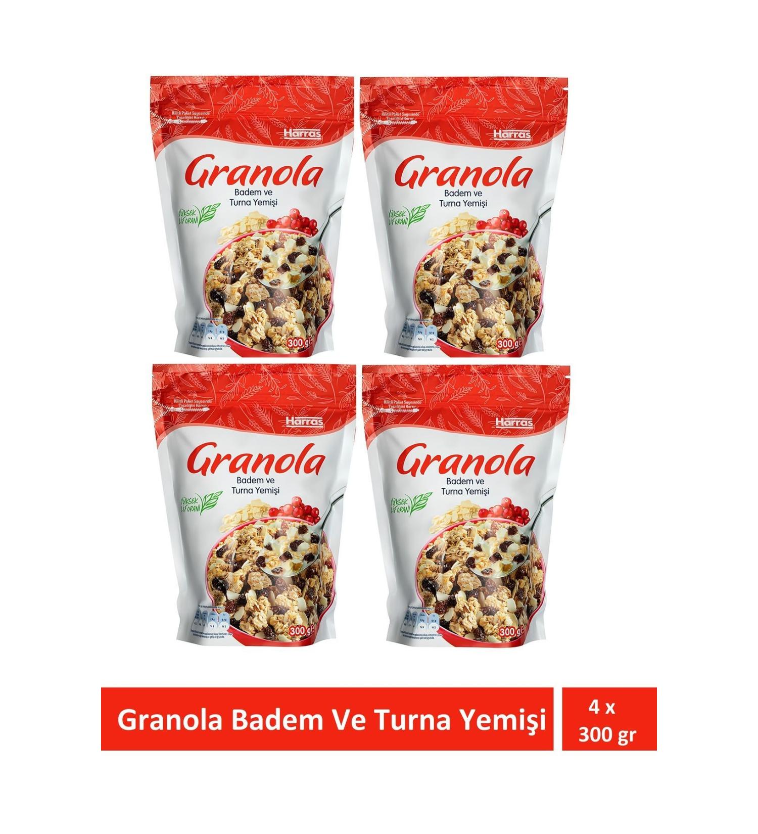 Harras Granola Almond and Cranberry 300 Gr X 4 Pieces - Buy Online on GoSupps.com