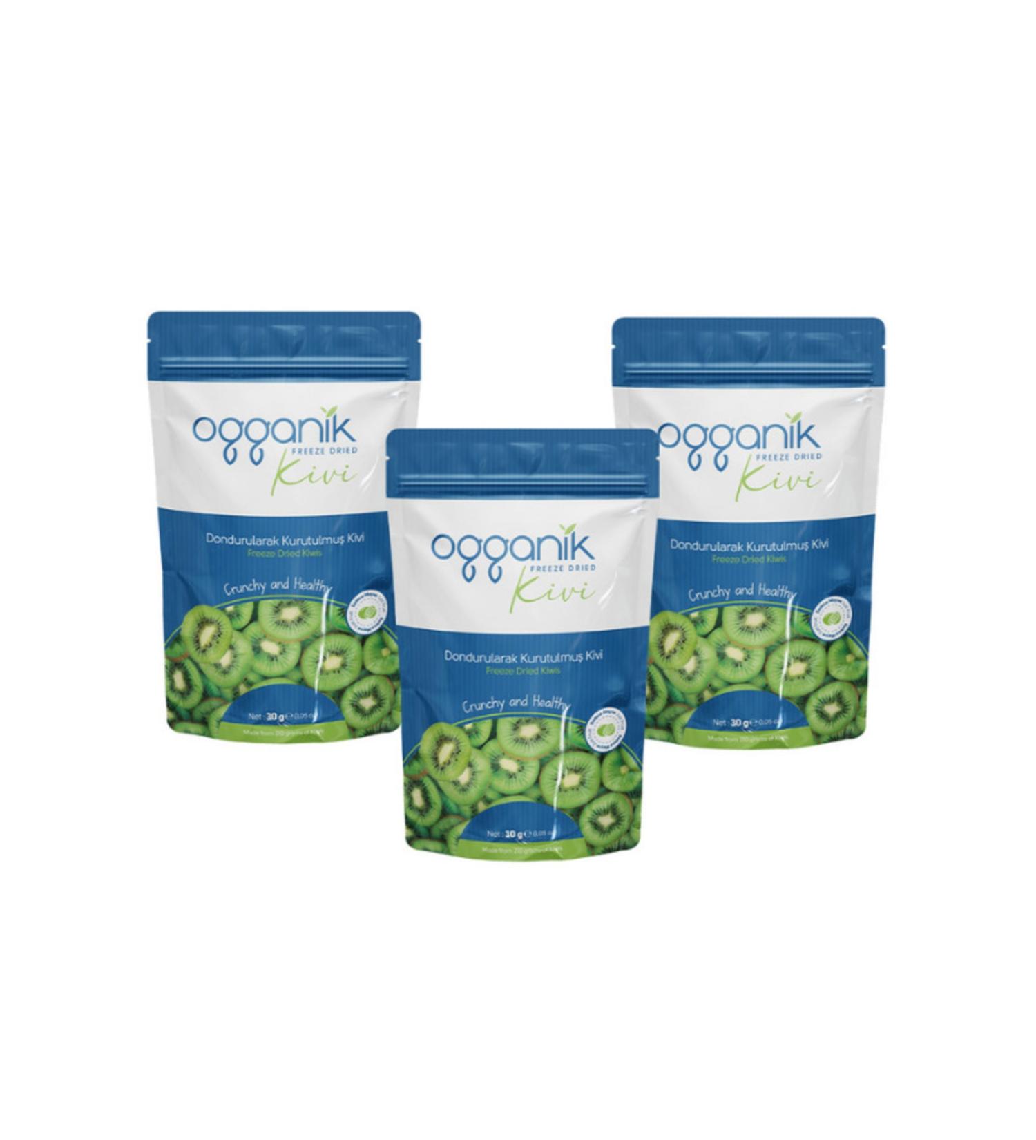 ogganik 3 Pack Freeze Dried Blueberry Chips - Freeze Dried Blueberry 3x30gr