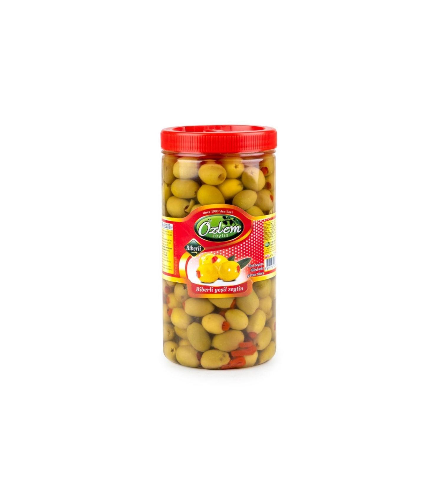 Ozlem Olive Industry Ozlem Peppered 1 Kg Pet Green Olives (201-230 KLB)