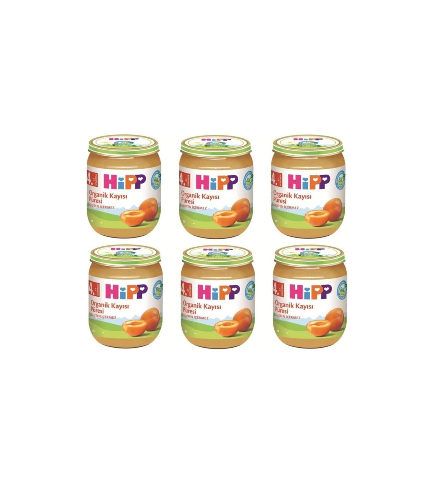 Hipp Organic Apricot Puree Jar 125 gr - 6 Pack - Buy Online on GoSupps.com