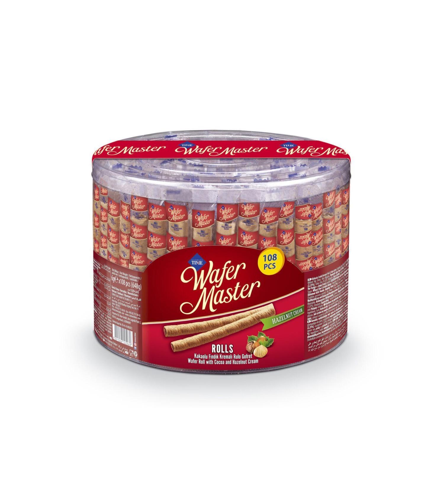 Cizmeci Time Rollstick Hazelnut Cream Roll Wafer 108x6g