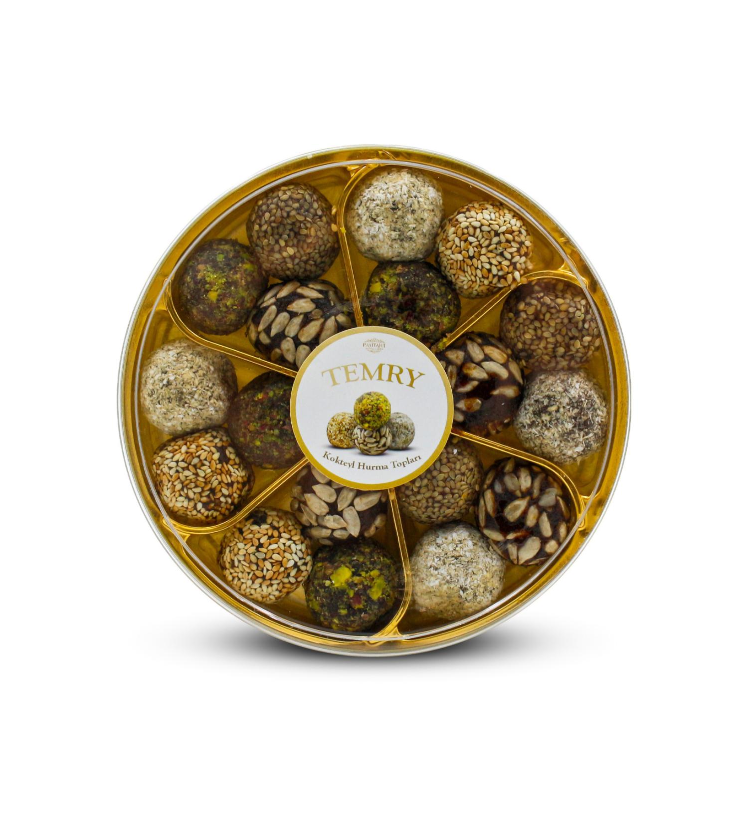 Payitaht Hurma Cocktail Date Balls with Pistachio Coconut Sunflower Seeds and Sesame Coating 400gr