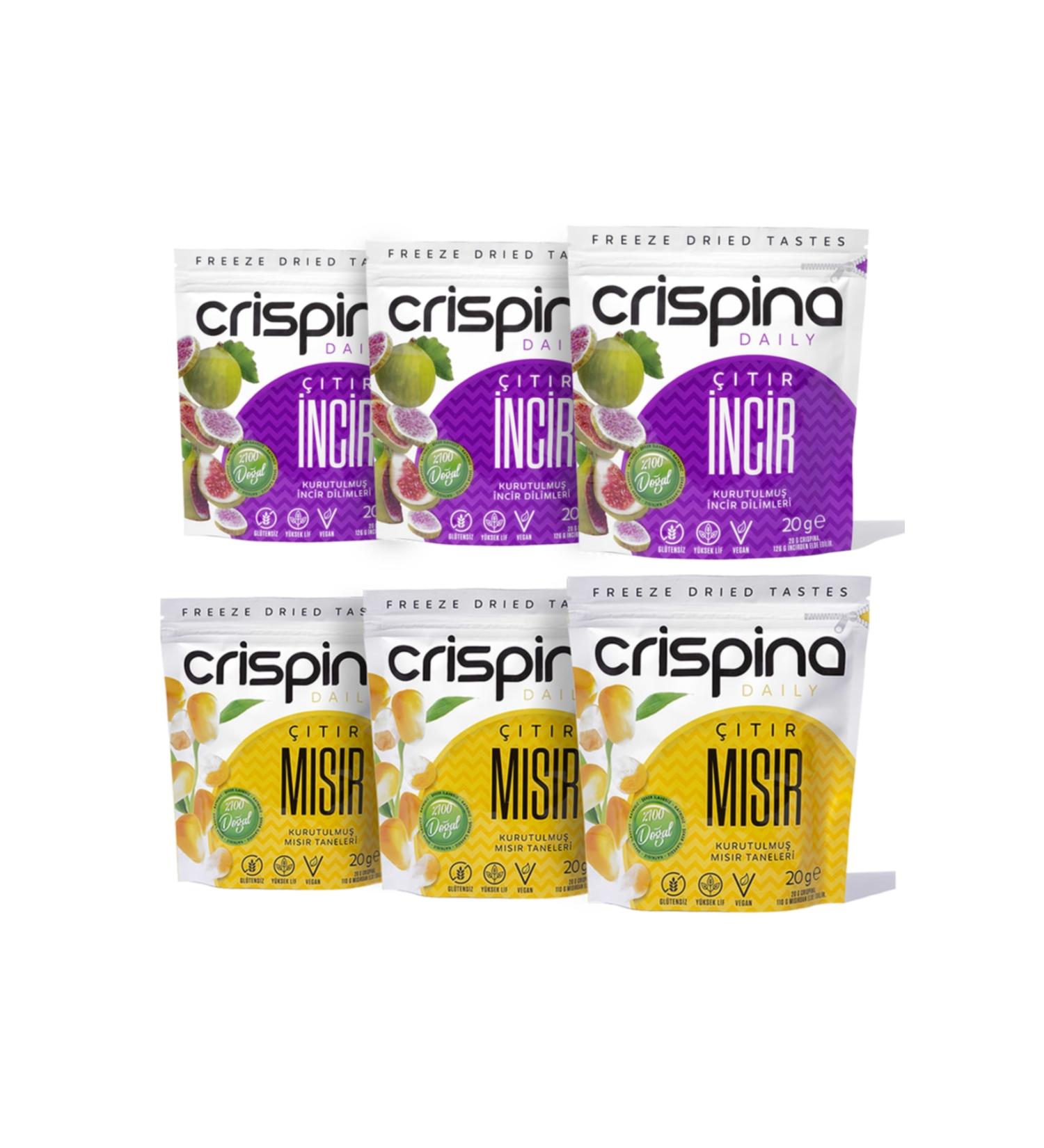 Crispina Daily Dried Crispy Snack Corn 3 Packs Crispy Fig 3 Packs in One (FREEZE DRIED) - Buy Online on GoSupps.com