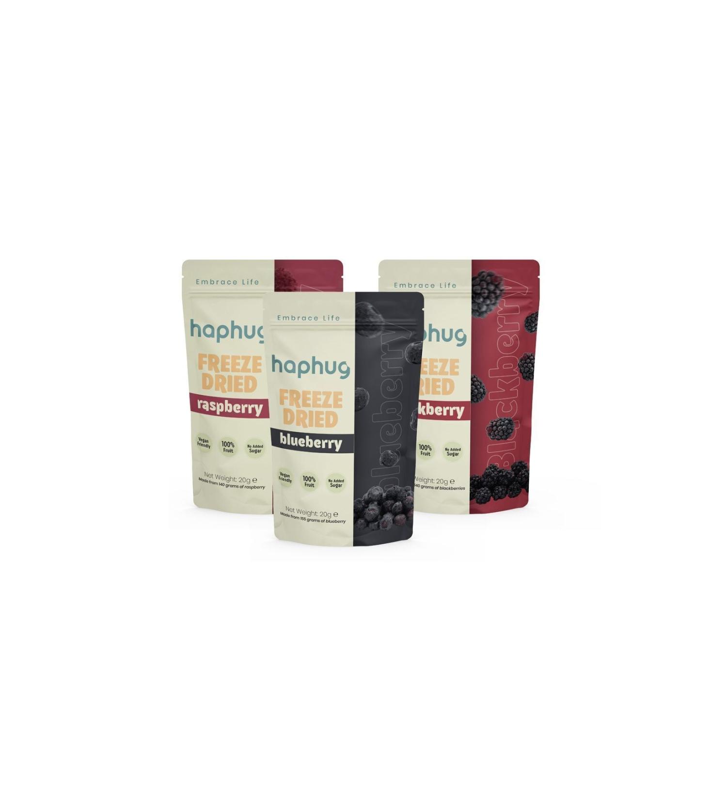 HapHug Freeze Dried - Forest Fruits Pack - Freeze Dry Dried Fruit - Blackberry Raspberry Blueberry