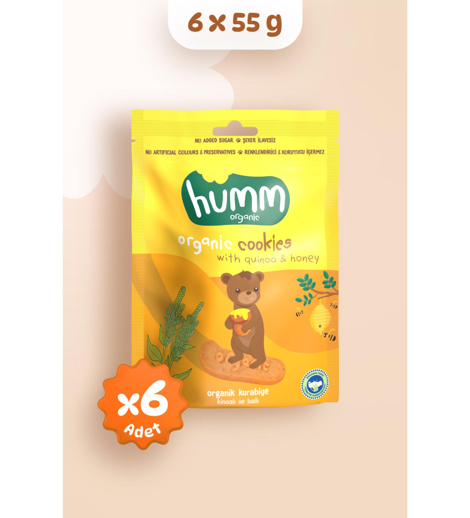 Humm Organic Organic Honey Quinoa Cookies 55g X 6 Pieces - Buy Online on GoSupps.com