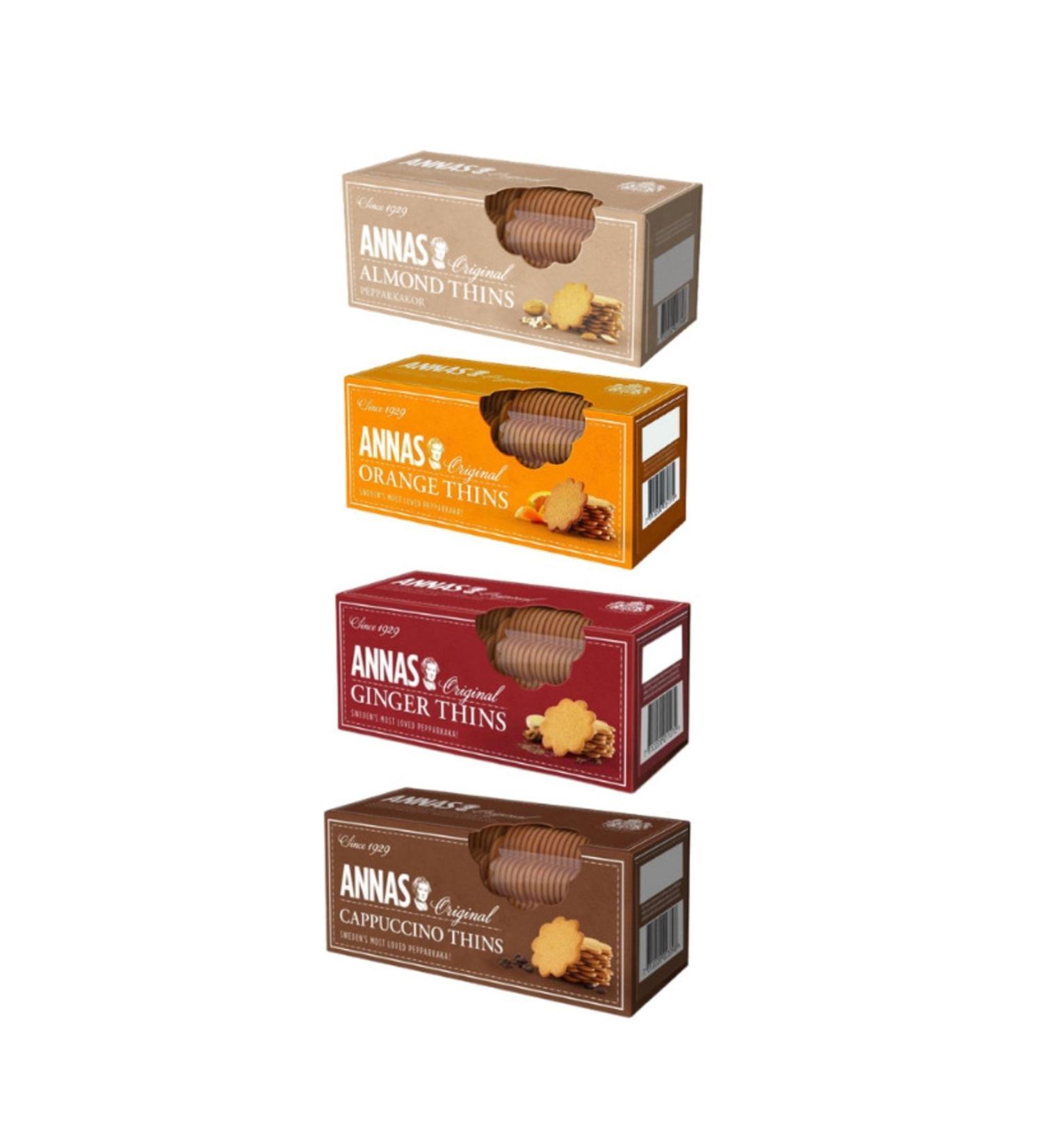 Lotus Anna's Biscuit Pack Orange Almond Cappuccino And Ginger 150 150 Grx4