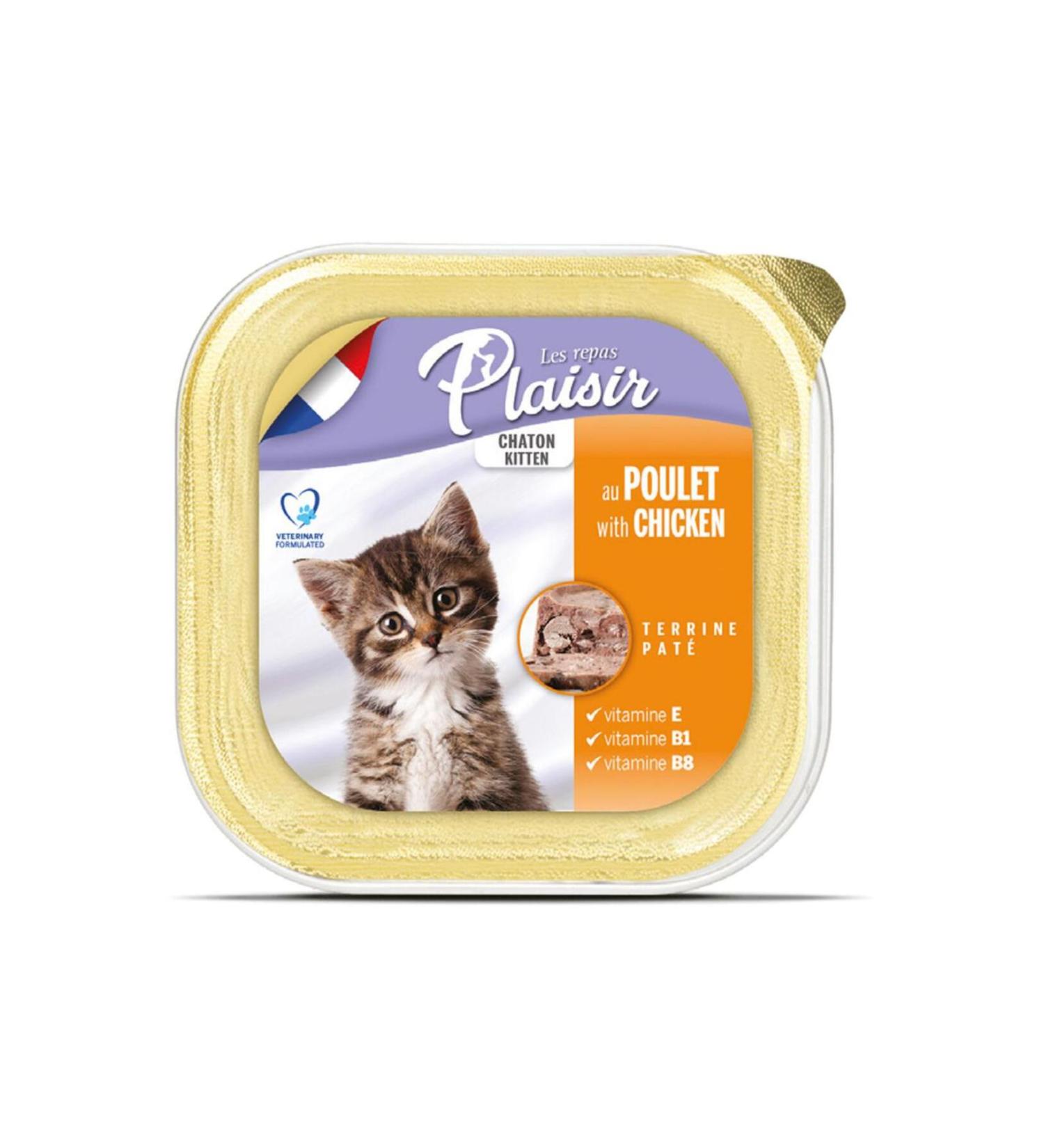 Plaisir Pate 100gr Chicken Meat & Milk 4pcs Kitten Wet Cat Food