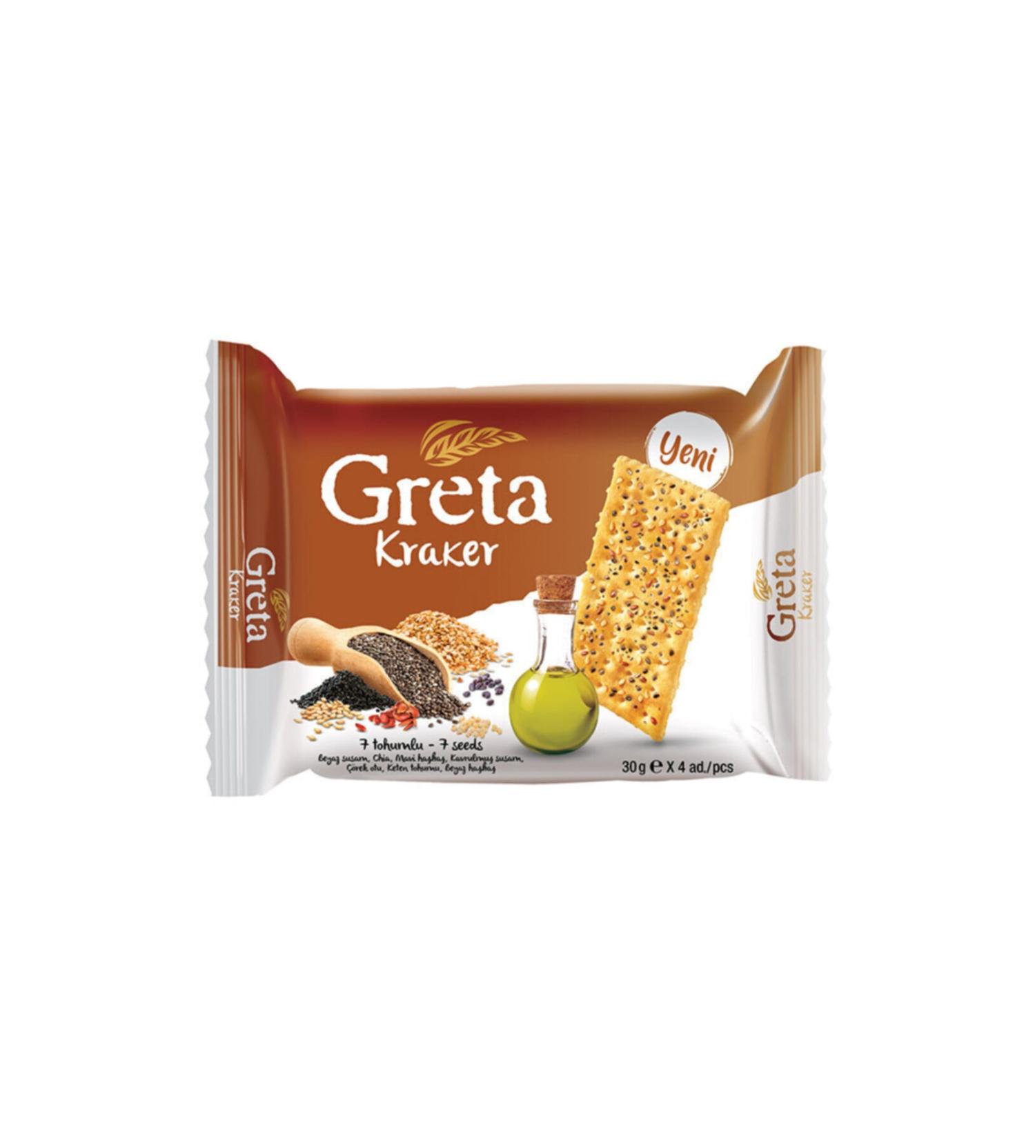 len Greta Black Cumin Crackers (30 gr x 4 pieces) X 5 pieces