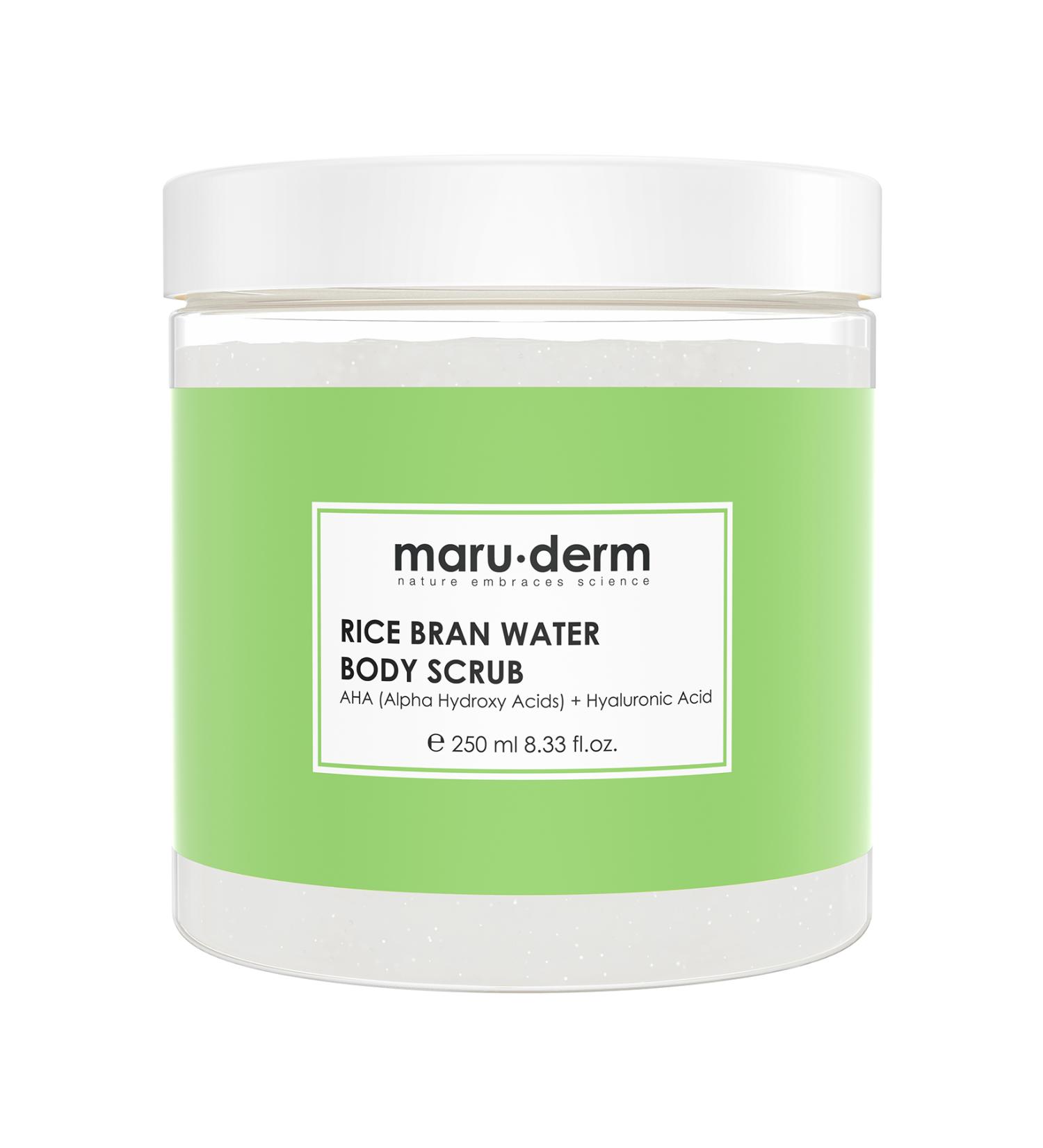 Maru.Derm Body Scrub | Rice Water Body Peeling | AHA + Hyaluronic Acid 250 ML - Buy Online on GoSupps.com