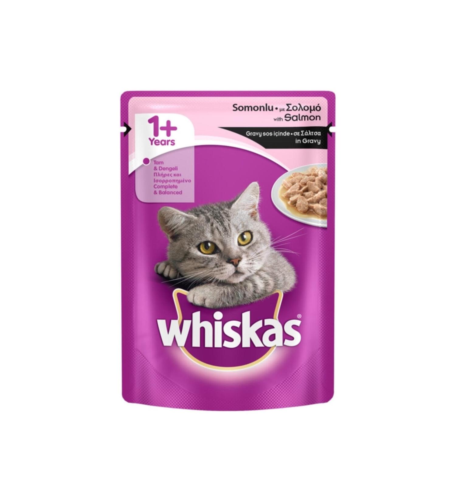 Whiskas Pouch Canned Cat Food with Salmon 100 Gr 12 Pieces
