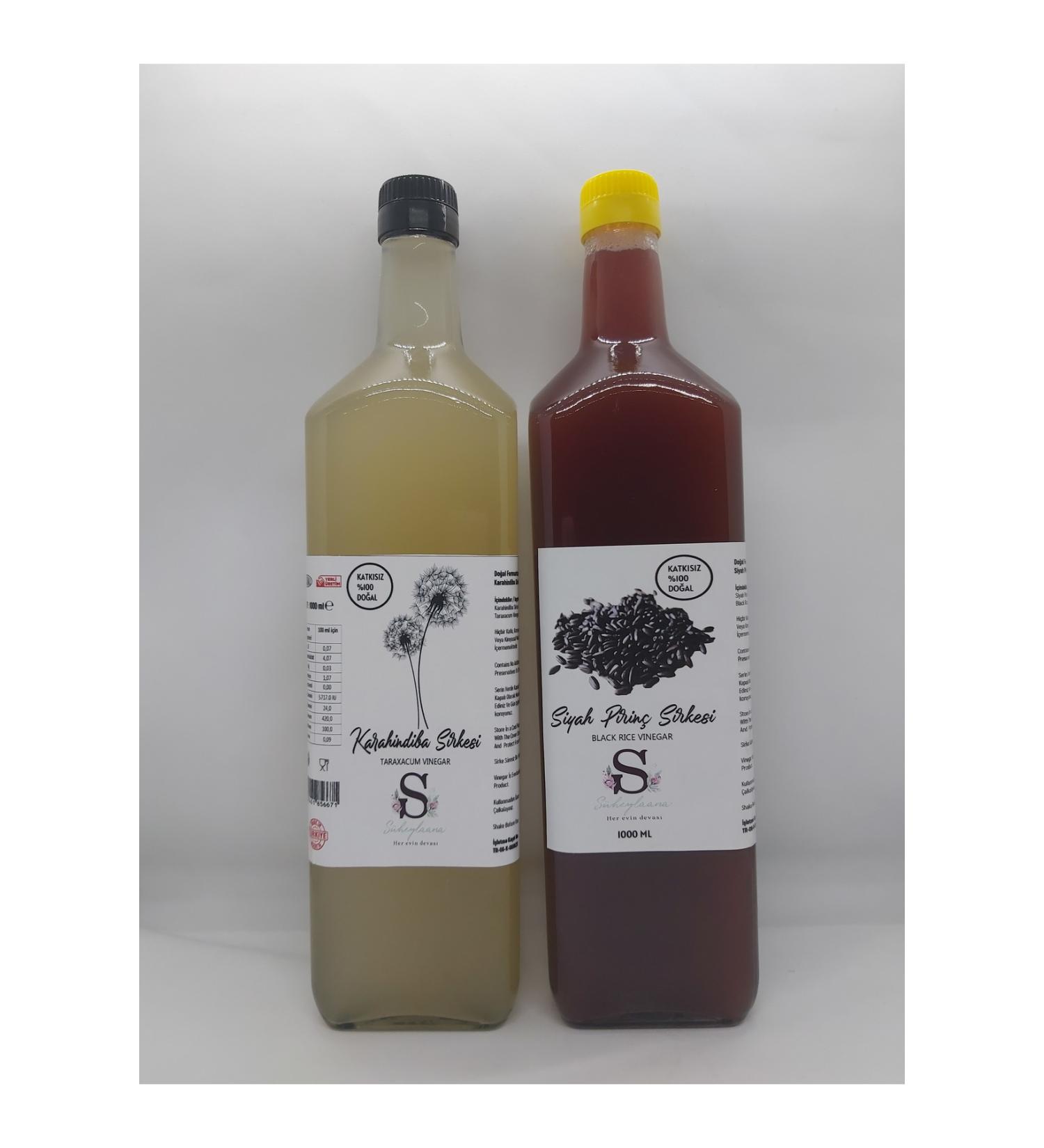 S heylaana Natural Dandelion Vinegar 1000 Ml - Natural Black Rice Vinegar 1000 Ml