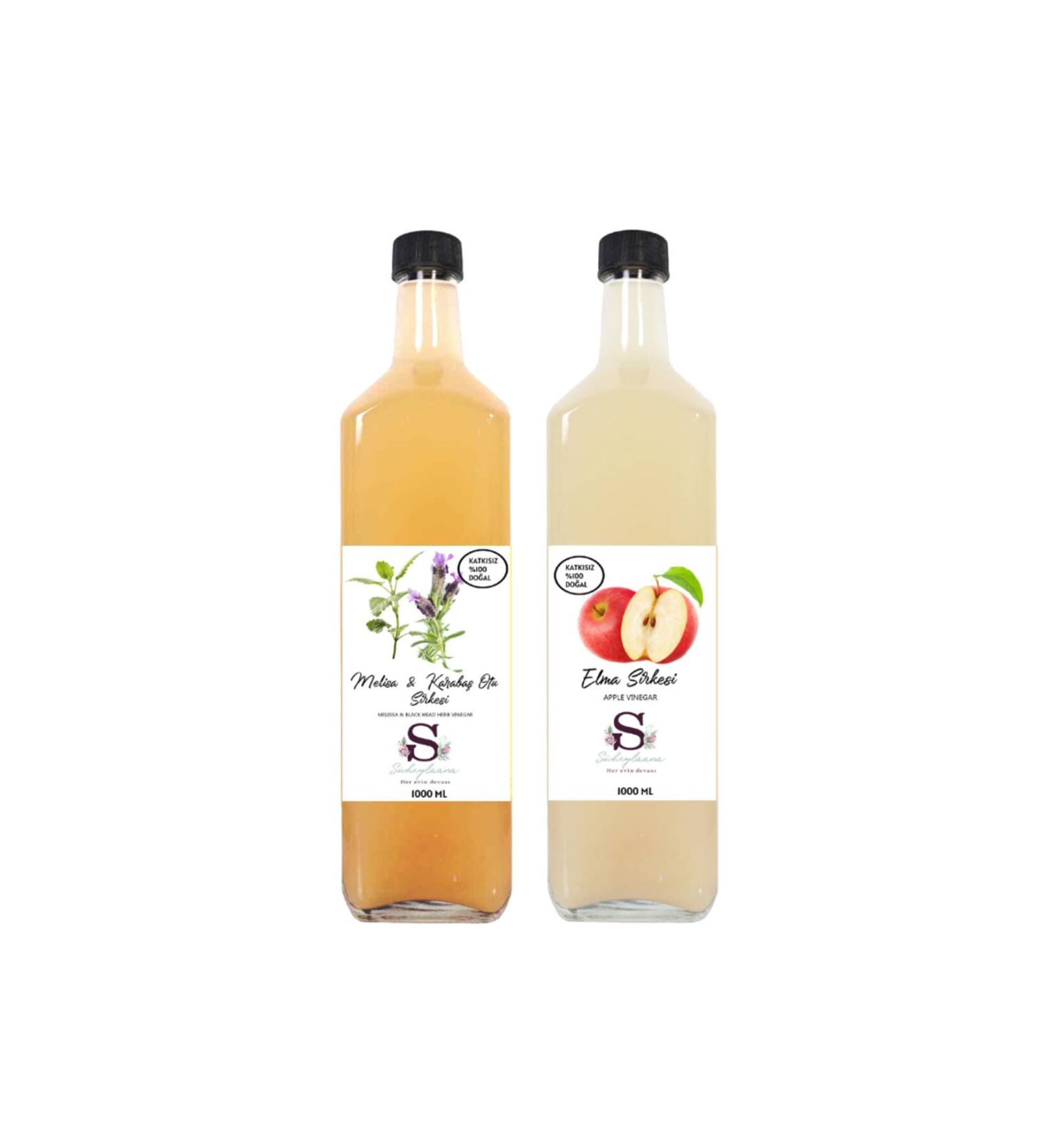 Suheylaana Natural Melissa & Black Pepper Vinegar 1000 ml and Apple Vinegar 1000 ml