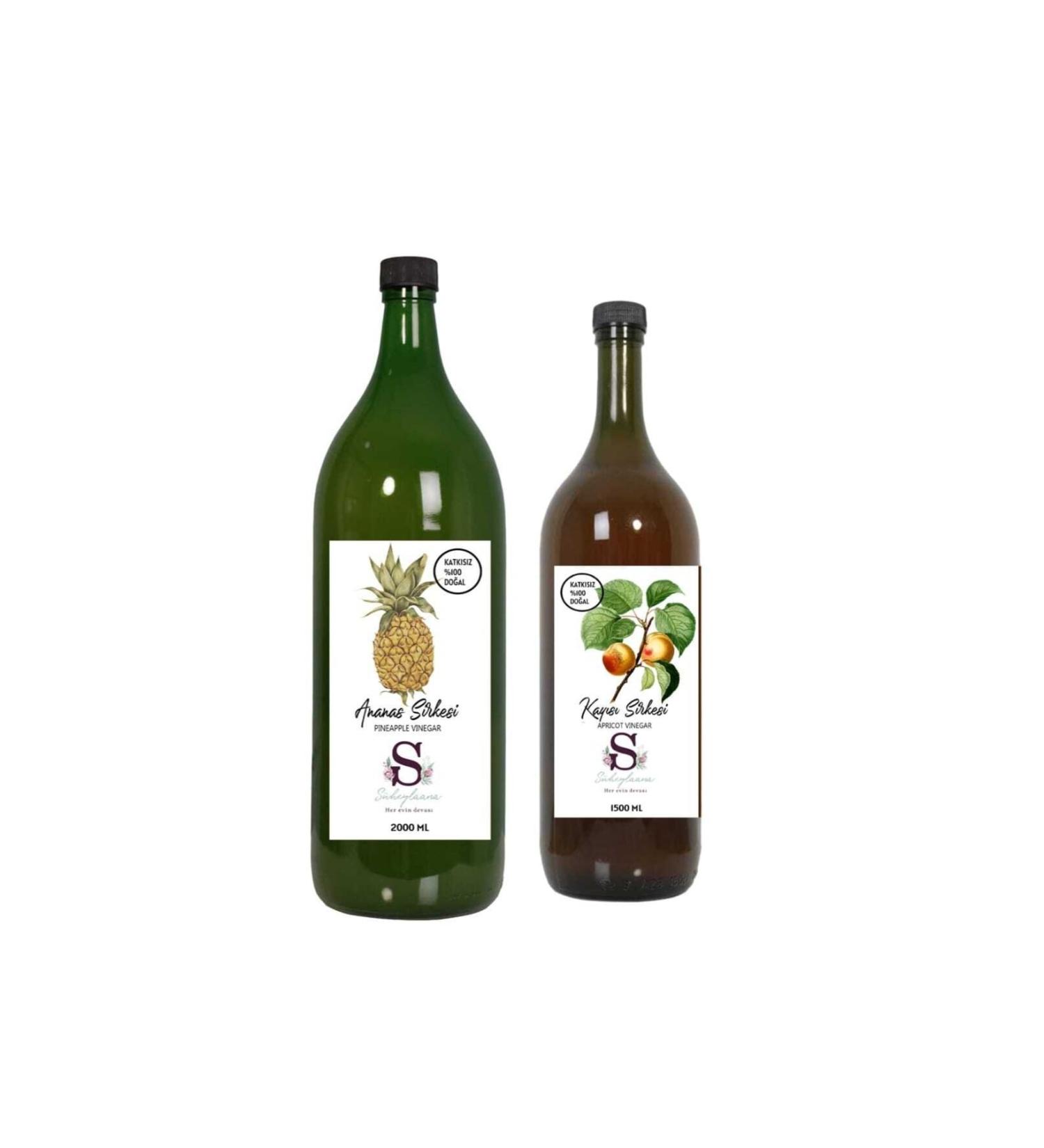 S heylaana Natural Pineapple Vinegar 2000 Ml - Natural Apricot Vinegar 1500 Ml
