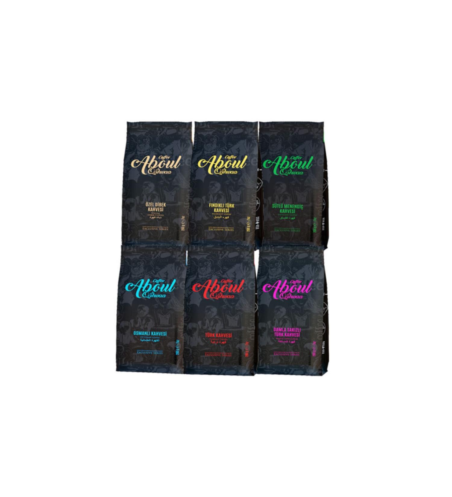 Aboul Qahwaa 6 different block bottum Turkish coffee set