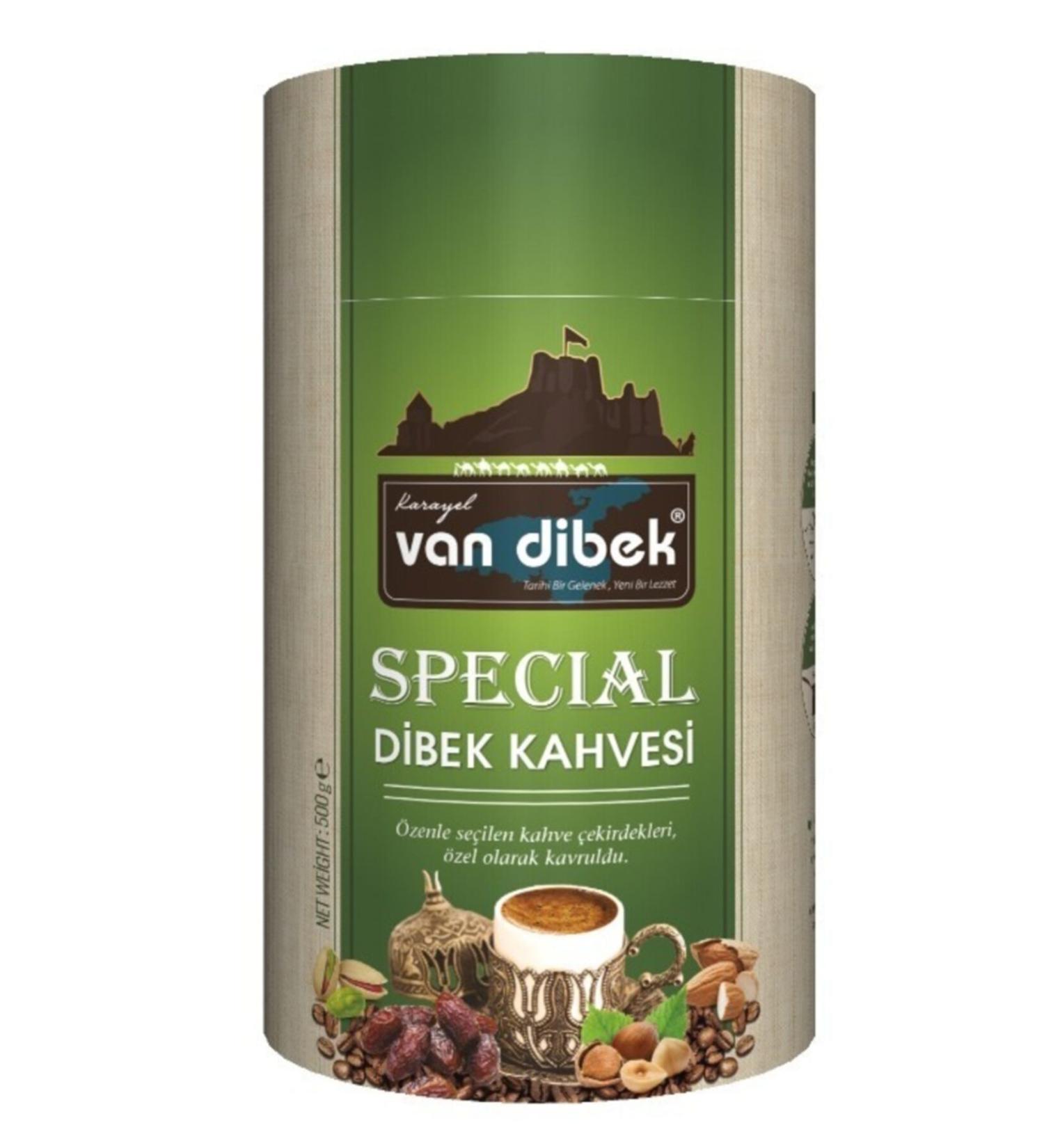 VAN DIBEK COFFEE Van Dibek Special Coffee 250Gr Pistachio Hazelnut Almond and Date 250Gr Cylinder Box