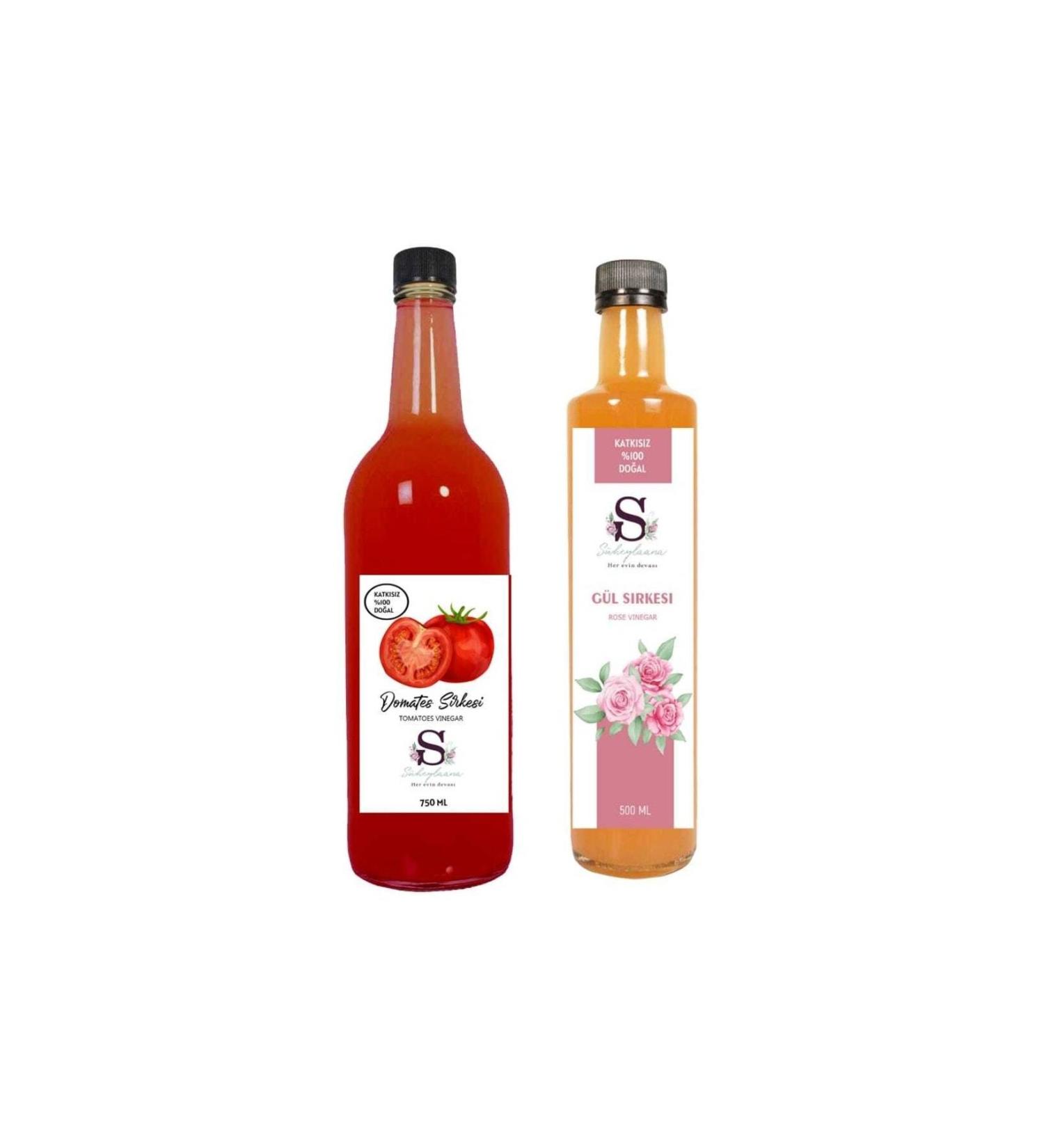 Suheylaana Natural Tomato Vinegar 750 Ml And Natural Rose Vinegar 500 Ml