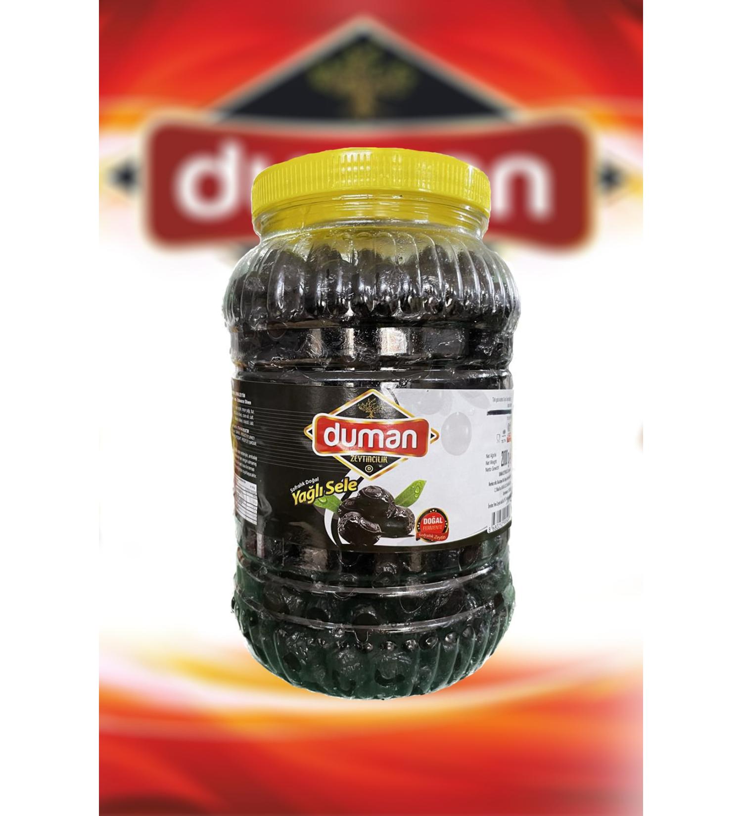 DUMAN GURME Breakfast First Quality Gemlik Black Olives L Size Large (230-260) Klb 2000 gr - Buy Online on GoSupps.com
