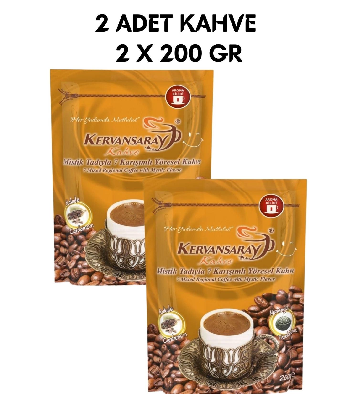 Kervansaray Coffee Kervansaray 7 Mixed Mastic Coffee 3-Piece 200gr Package