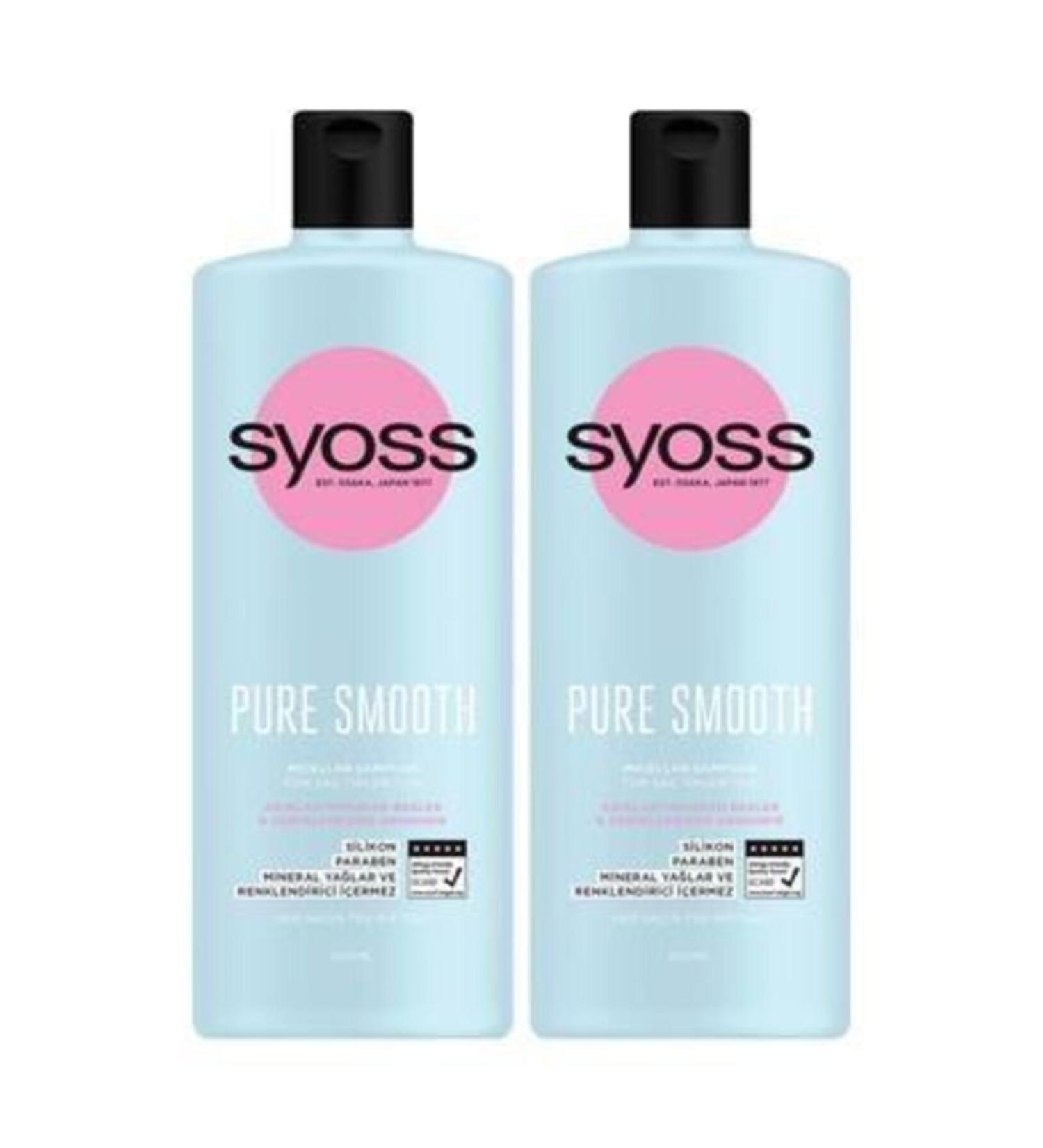 Syoss Pure Smooth Micellar Shampoo 500 ml X 2