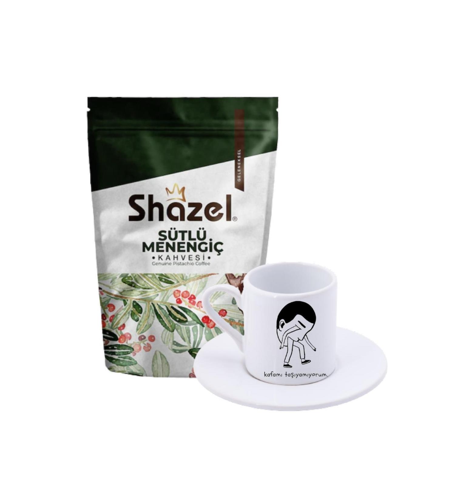 Shazel Milky Menengi Coffee 200 Gr. + My Dear Mother Floral Turkish Coffee Cup