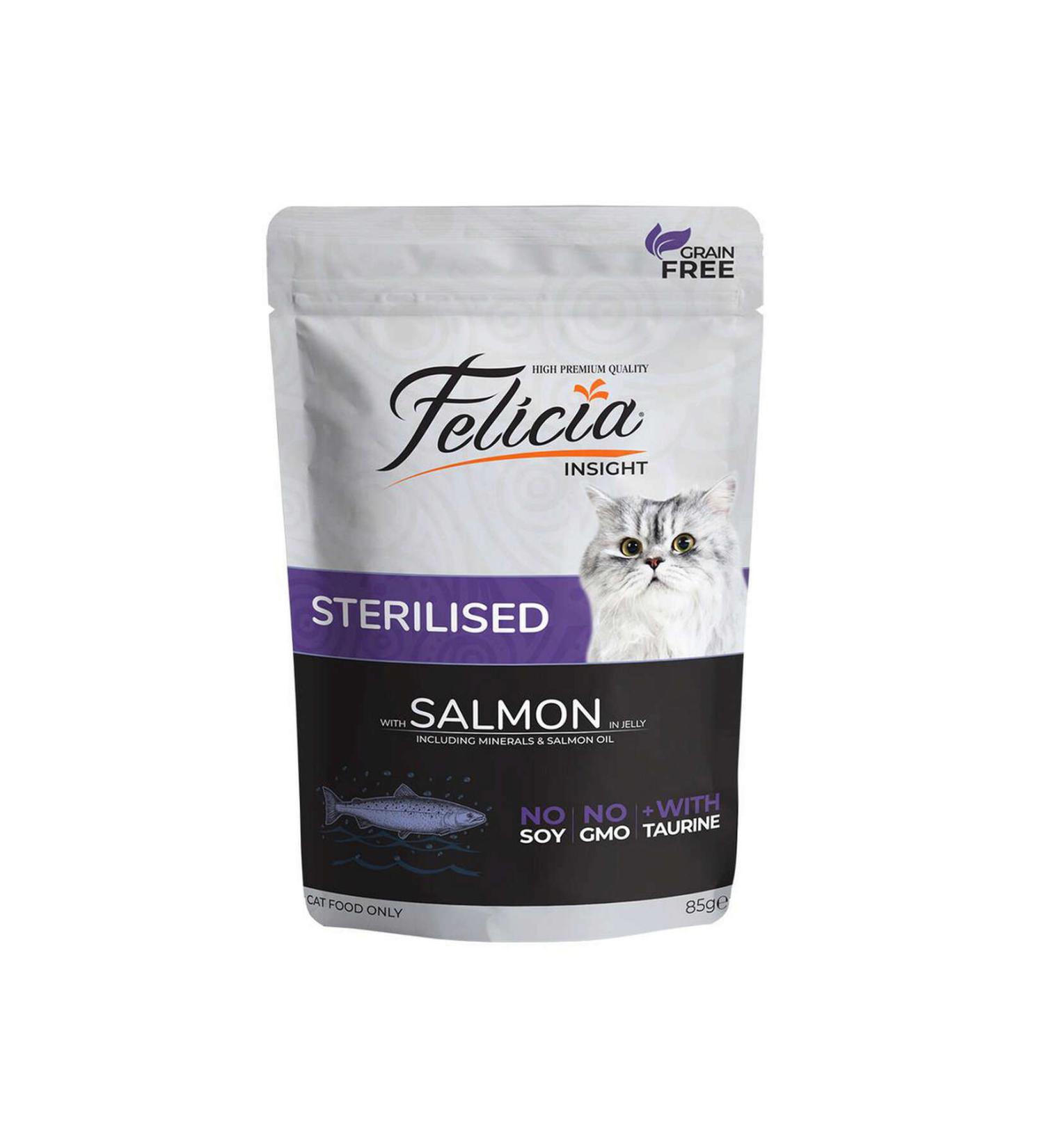 Felicia 6 PIECES FELICIA GRAIN-FREE STERILIZED SALMON CAT POUCH 85 GR