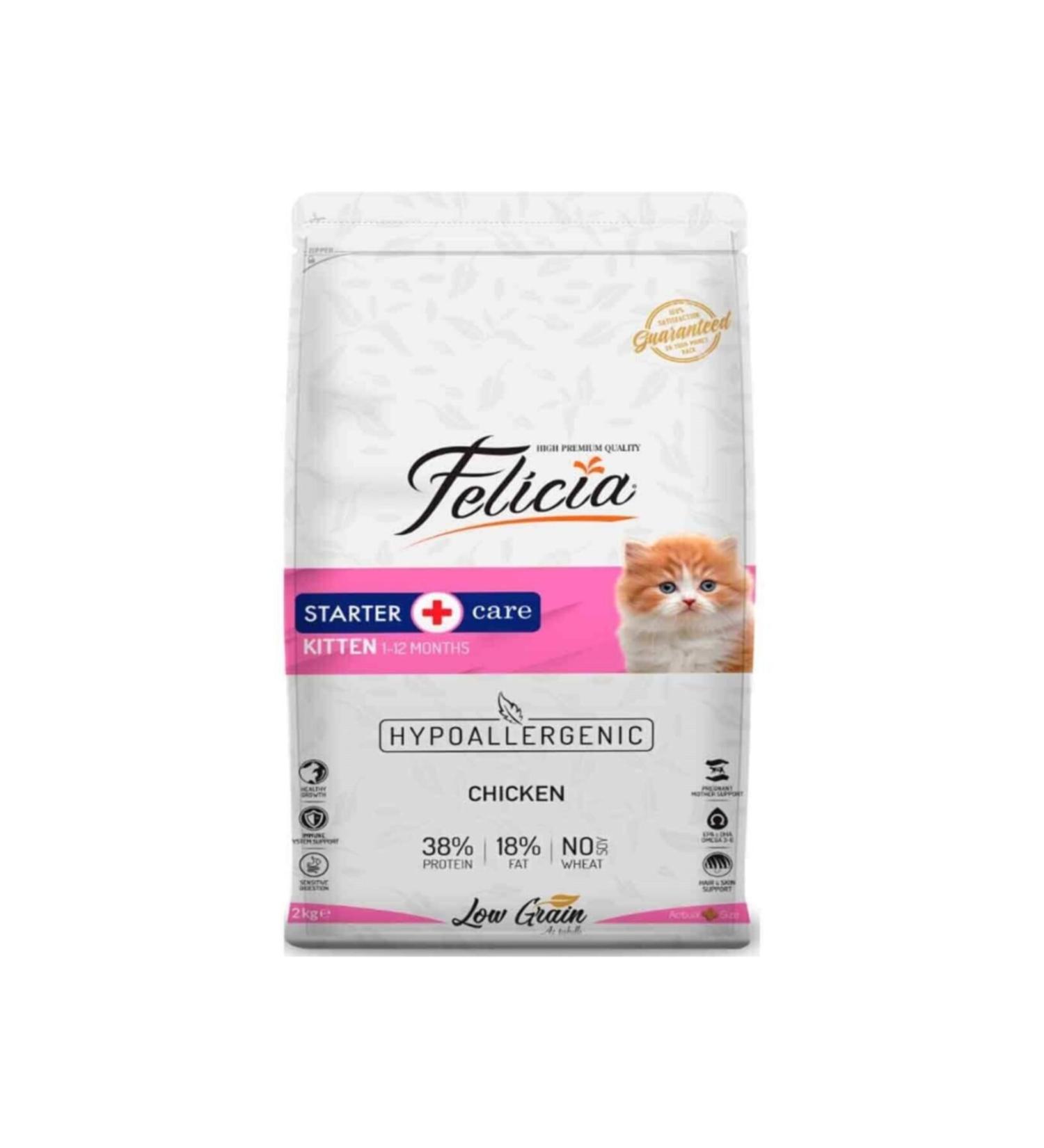 Felicia Kitten Chicken Low Grain Hypoallergenic Cat Food 2 Kg. X 2 Pieces