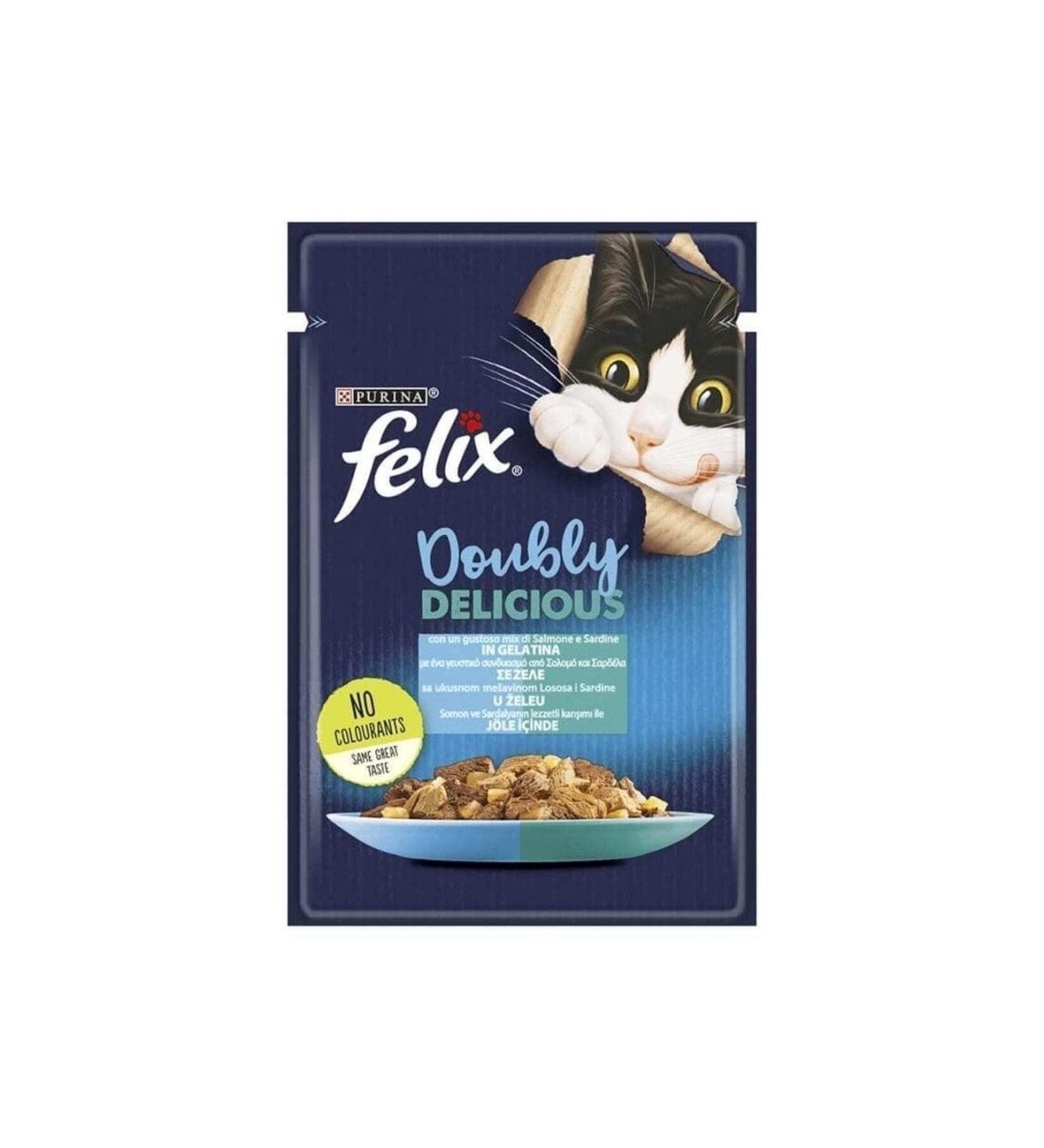 FELIX Adult Salmon Sardine Cat Pouch 85 Gr X 26 Pieces
