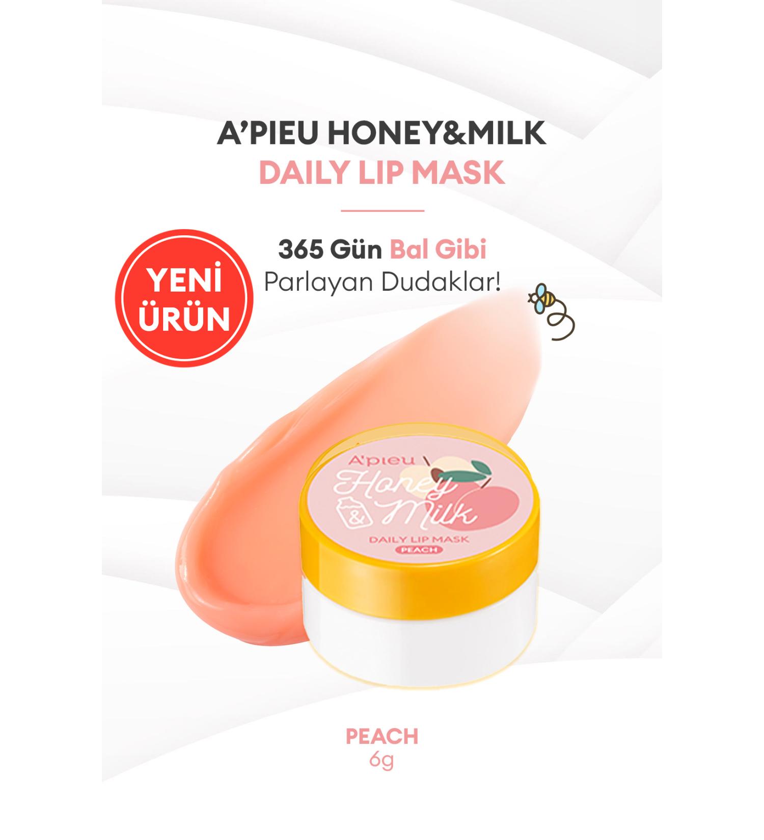 Missha Honey and Milk Nourishing Moisturizing Lip Mask A'PIEU Honey & Milk Daily Lip Mask (Peach) - Buy Online on GoSupps.com