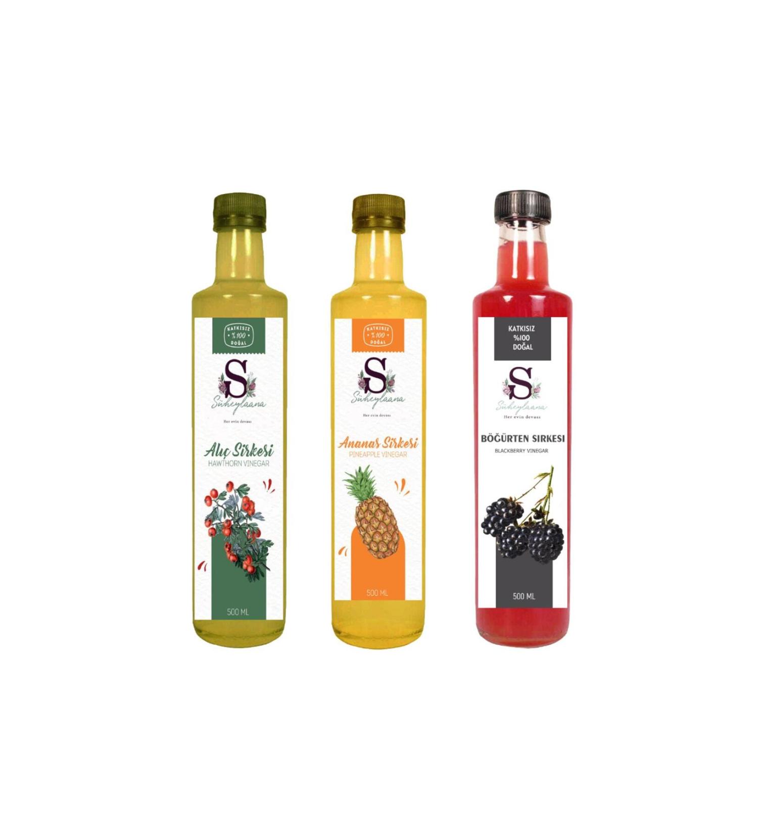 S heylaana Natural Blackberry Pineapple and Hawthorn Vinegar 500 Ml