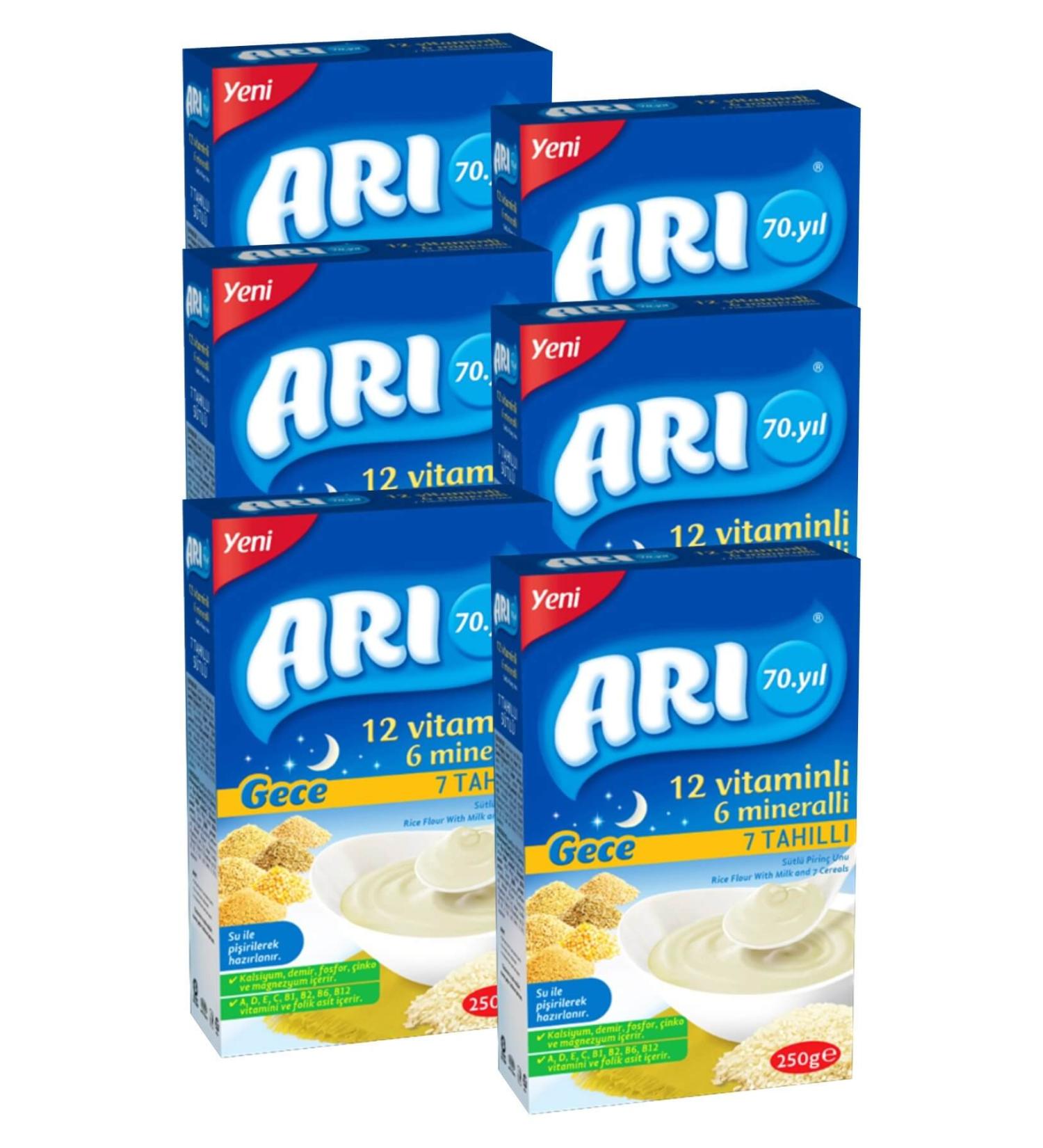 ARI Bee Mama Night Milk 7 Grain Rice Flour 250 Gr - 6 pieces