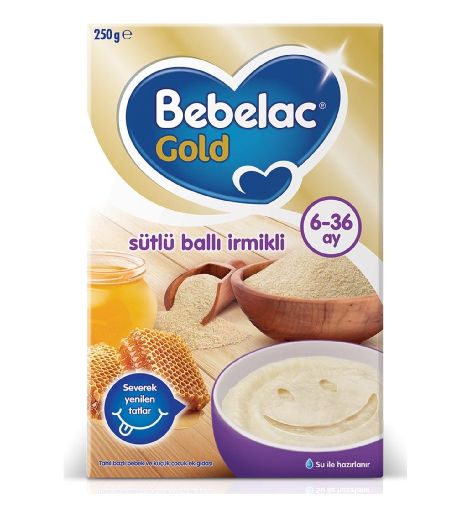 Bebelac Gold Milk Honey Semolina Spoon Food 250 gr