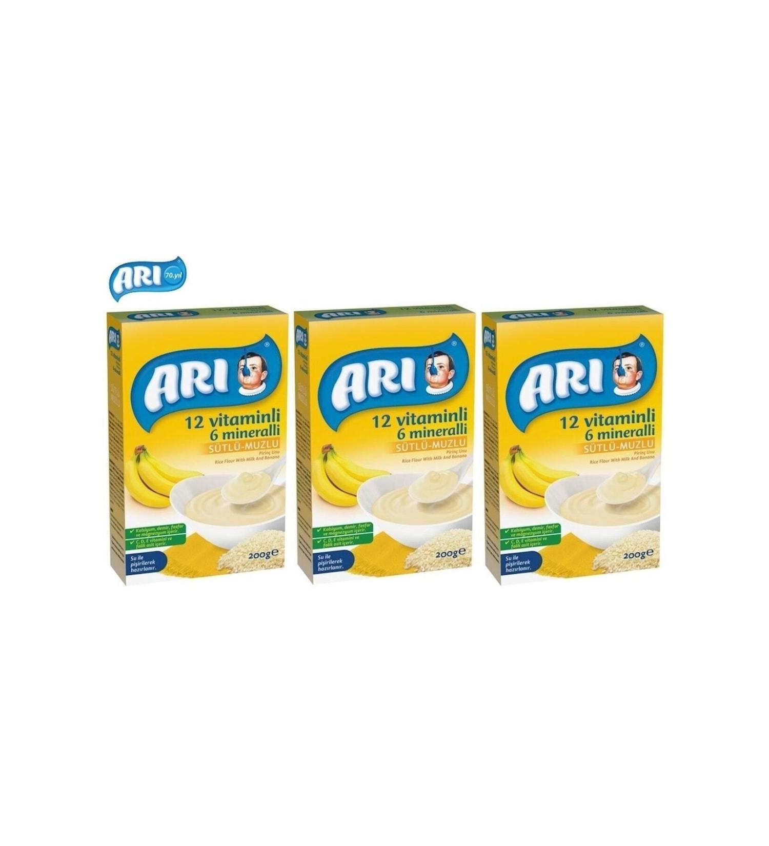 Bee Mama Rice Flour 200gr Milk-Banana 12 Vitmin 6 Minaret (Set of 3)