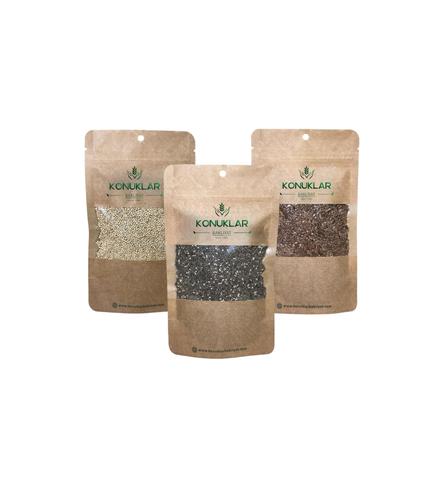 Guests Legume Diet Set 500 grams Chia Seeds 500 grams Quinoa 500 grams Flax Seeds