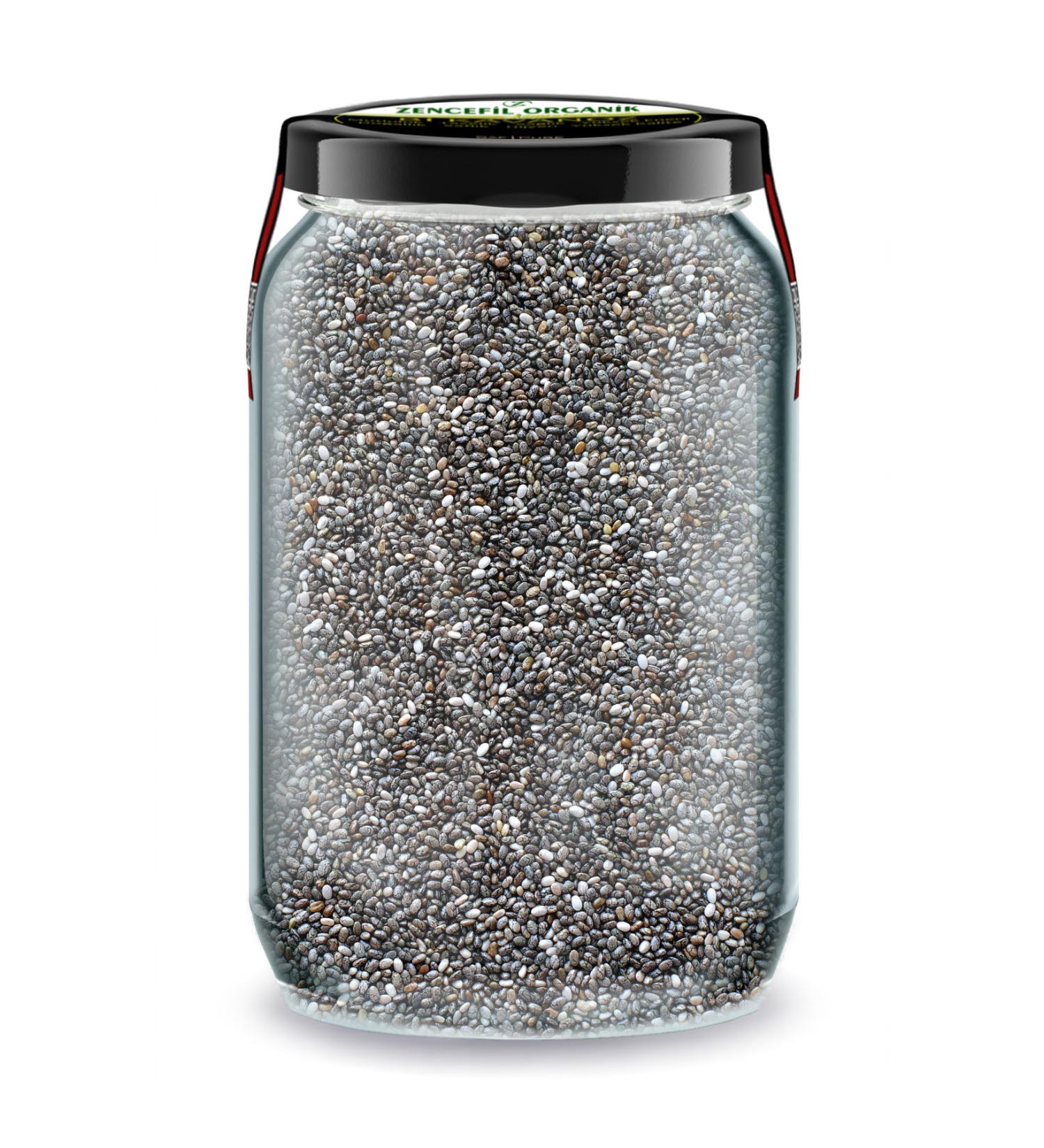 Ginger Organic Chia Seeds One Jar 660 cc. Glass Jar Pure Chia Seeds - Buy Online on GoSupps.com