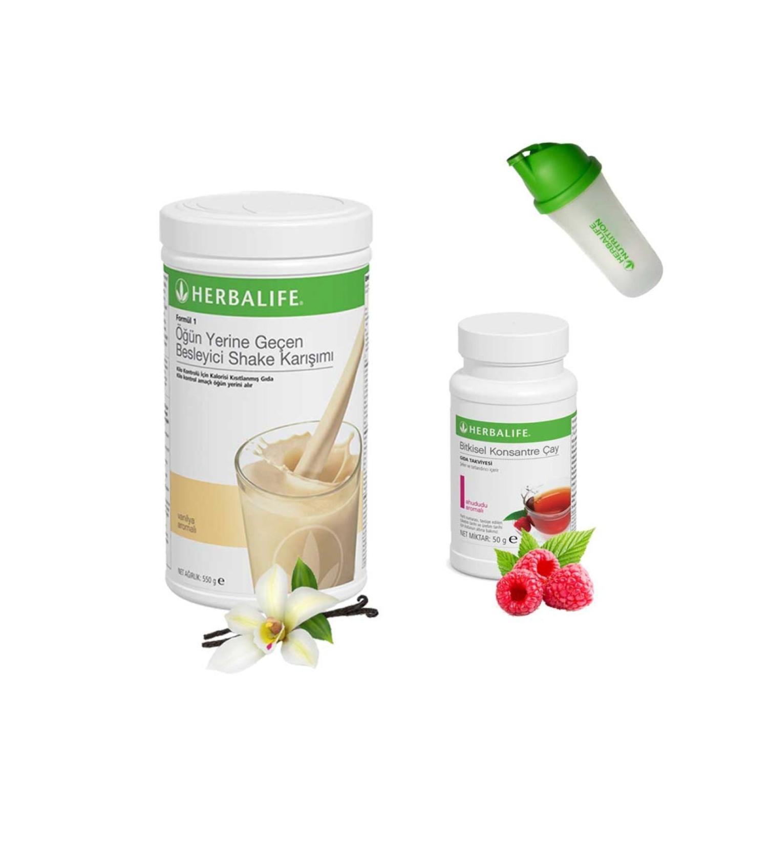 Herbalife Shake+Tea50g+Aloe+Shaker Raspberry Set