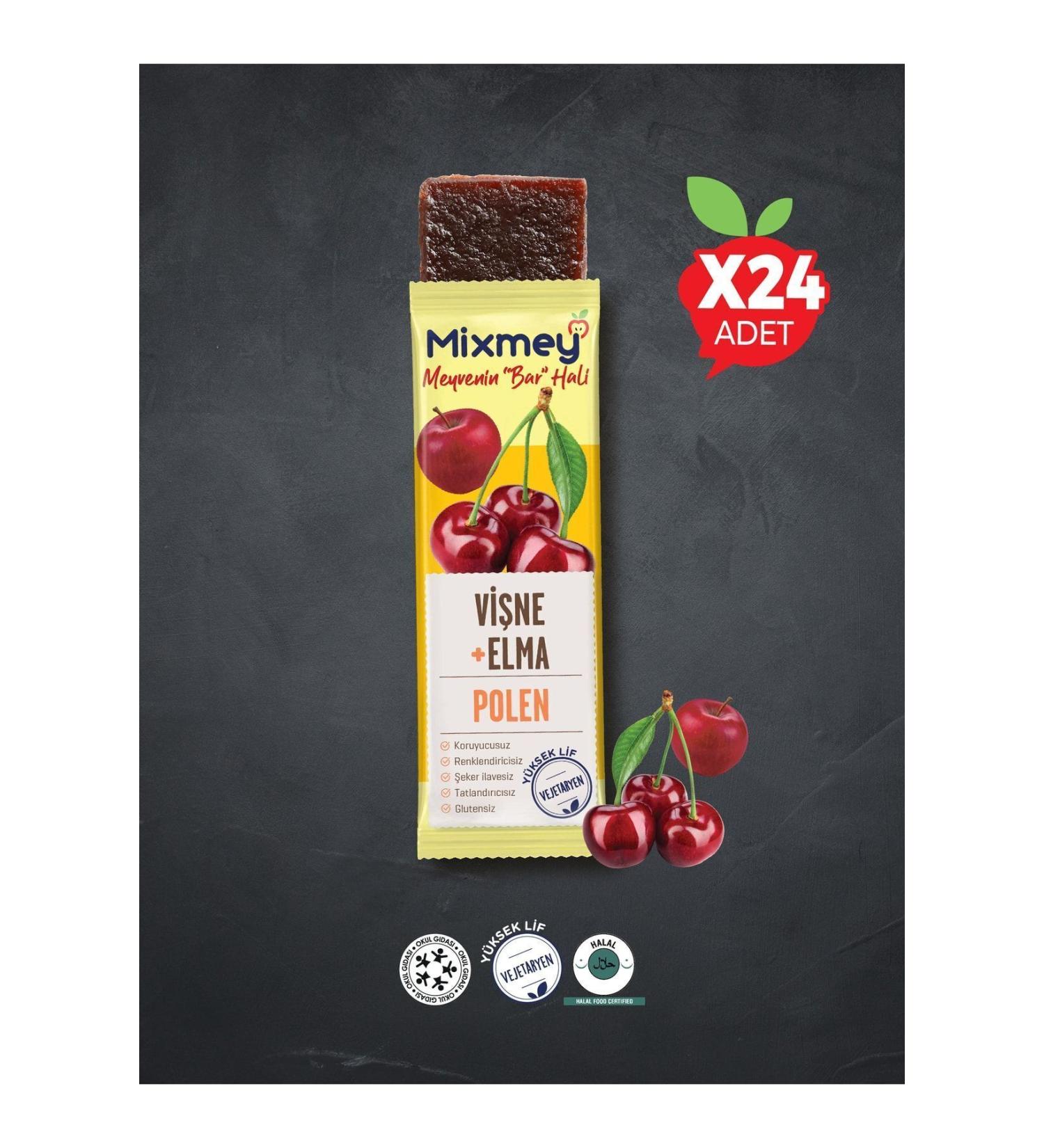 Mixmey Bee Blackberry and Pollen Fruit Bar | Energy Source Natural Bar - 25gr X 12 Pieces