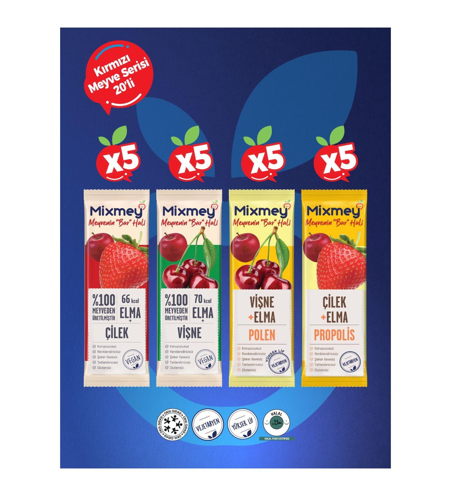Mixmey Red Fruit Bar Series | Natural Red Fruit Flavors - 20 Pieces - Buy Online on GoSupps.com