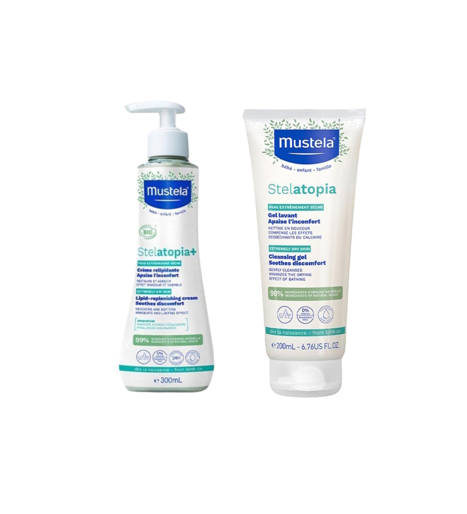 Mustela Stelatopia Lipid Regenerating Cream 300 ML + Mustela Stelatopia Shampoo 200 ML - Buy Online on GoSupps.com