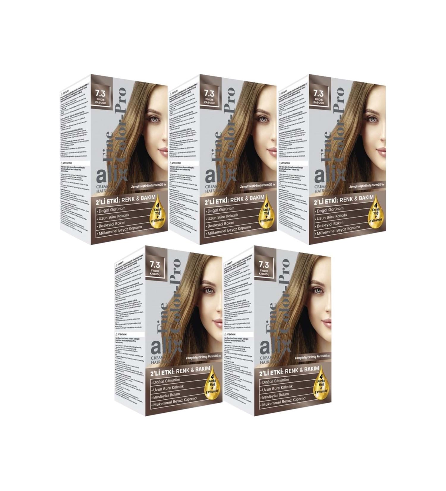 Alix (LTD) Alix 50ML Kit Hair Dye 7.3 Hazelnut Shell (Set of 5) (SINGLE)