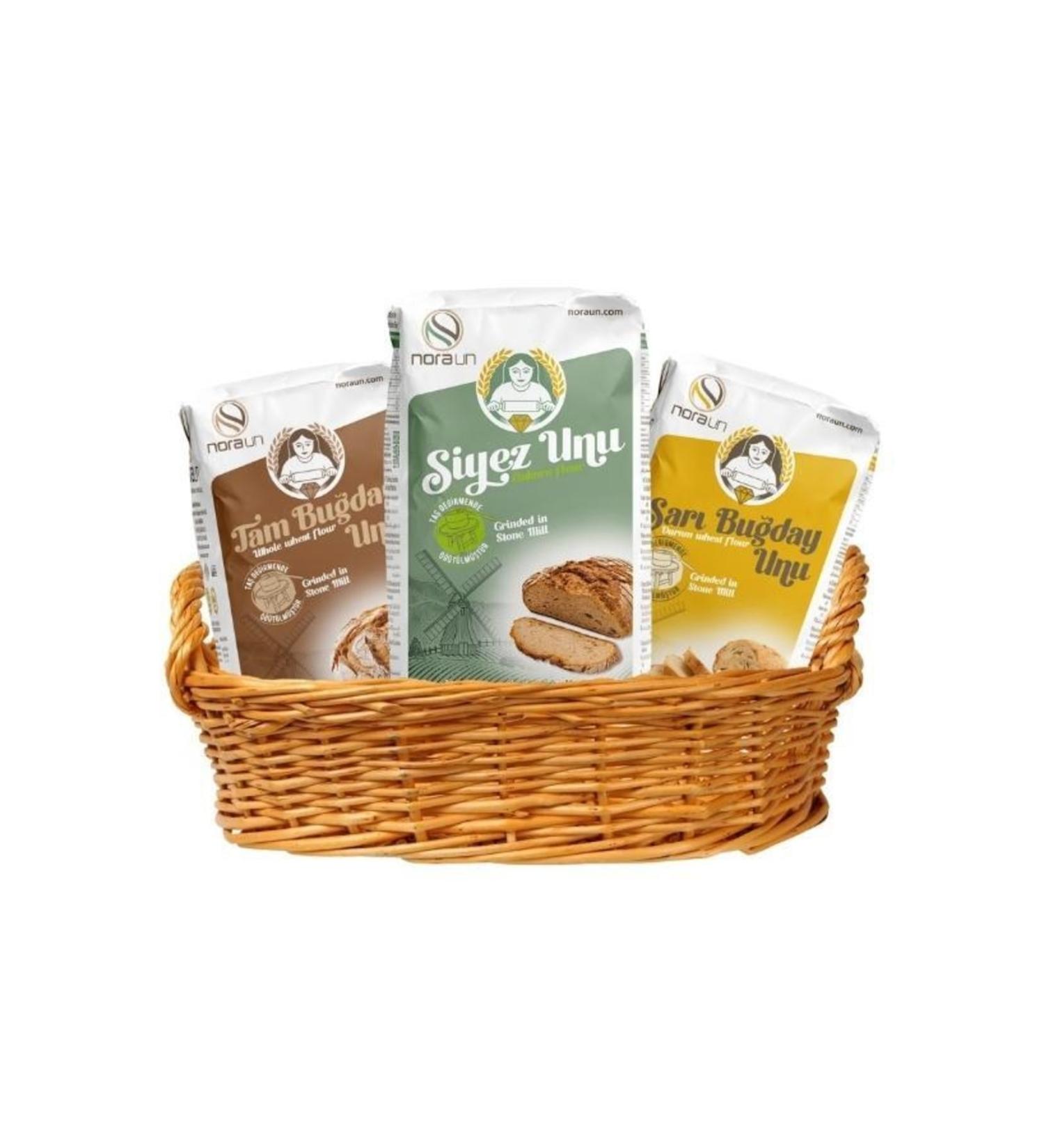 NORA FLOUR Stone Mill Series (1kg Whole Wheat -1kg Einkorn -1kg Yellow) (vegan)