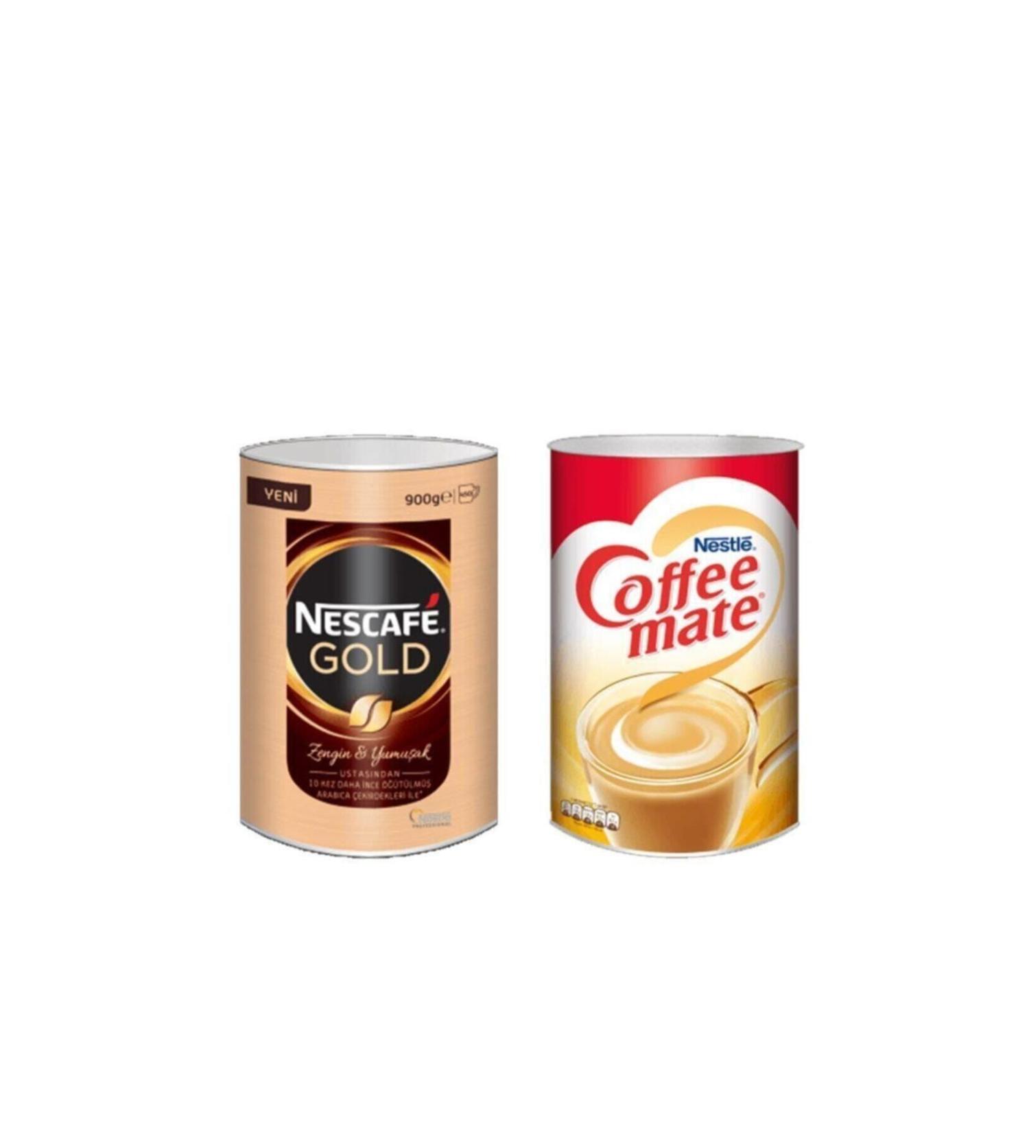 Nescafe Gold 900 gr Tin Box + Nestle Coffee Mate 2 kg Tin Box