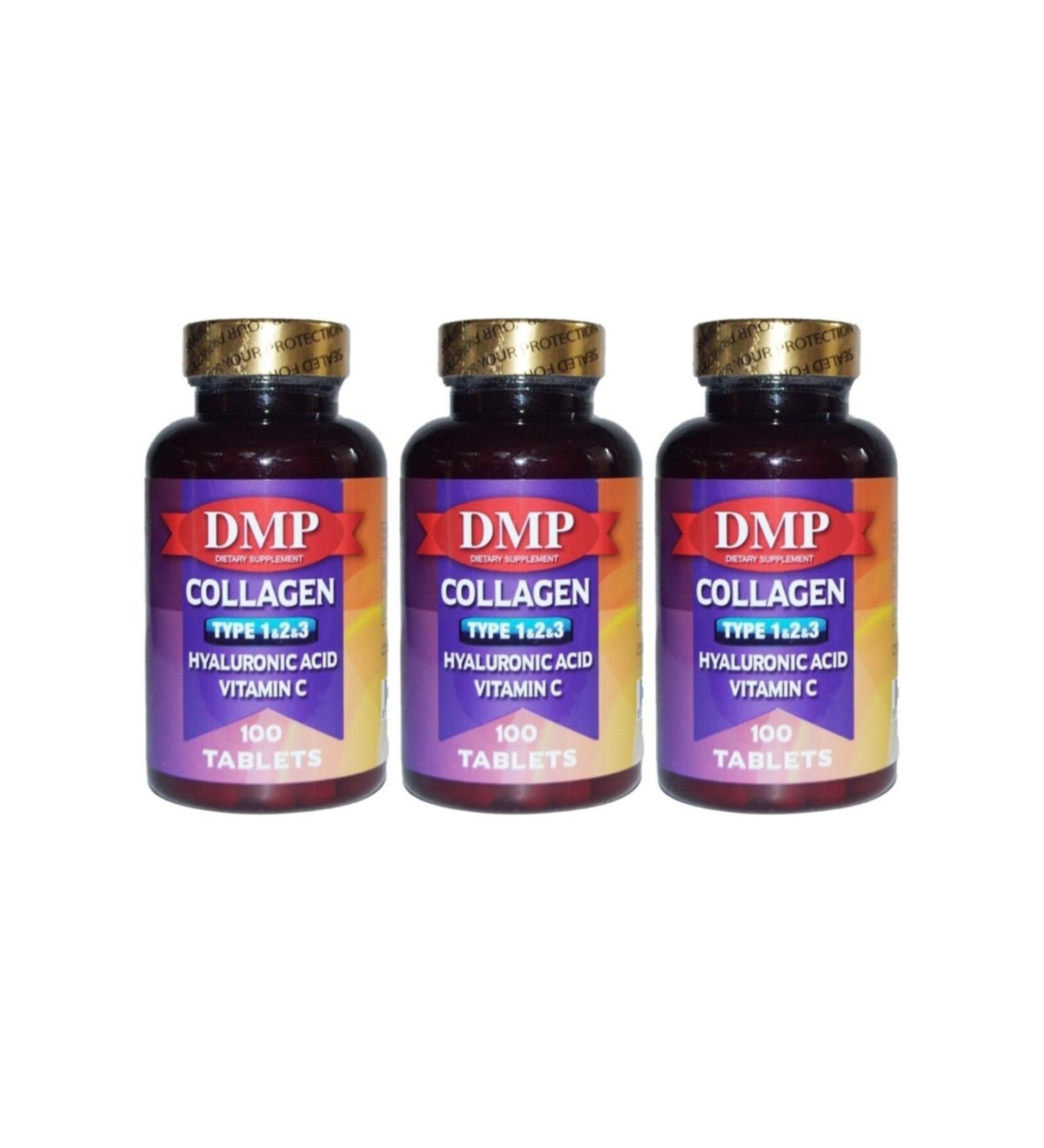 DMP Collagen (COLLAGEN) Type 1-2-3 Hyaluronic Acid Vitamin C 3 Box 300 Tablets